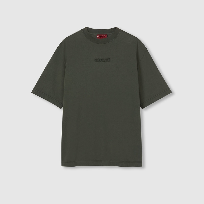 Embroidered cotton jersey T-shirt 1