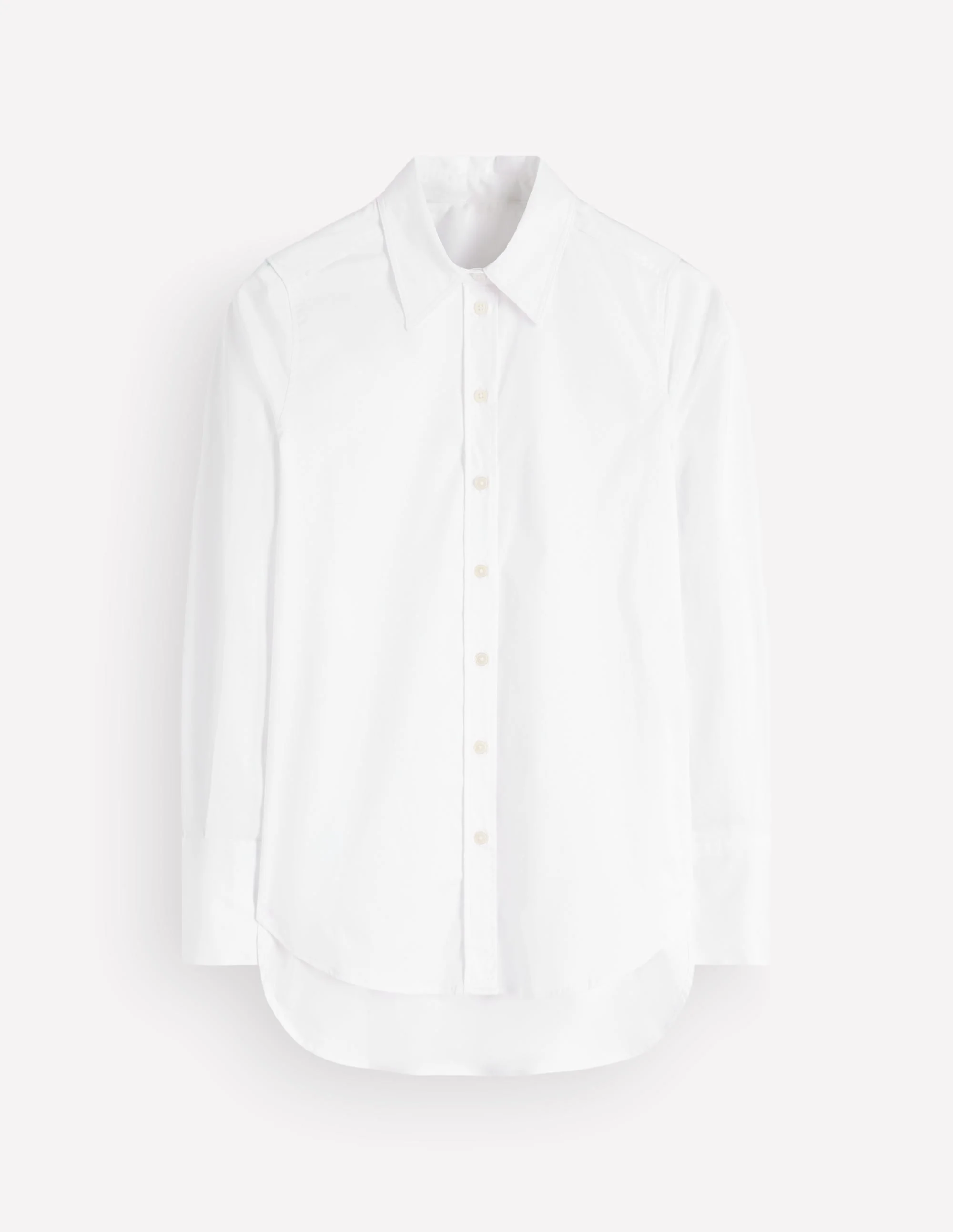 Anna Longline Cotton Shirt-White - 1