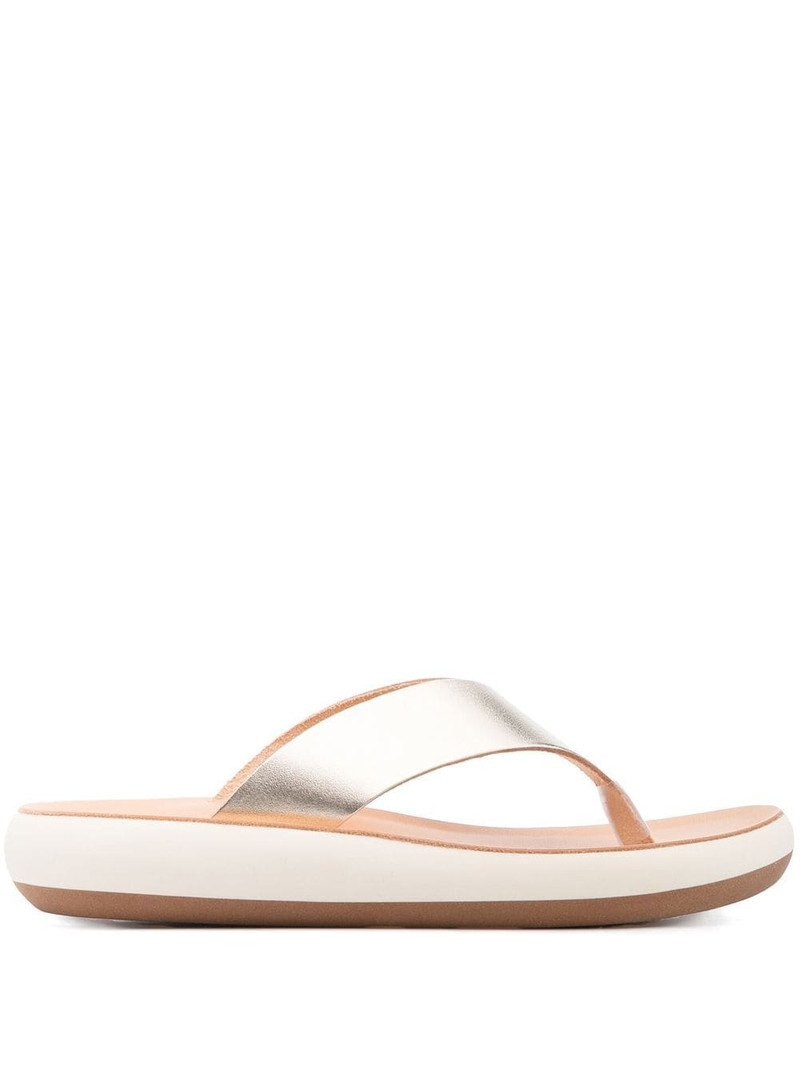 leather metallic sandals 1