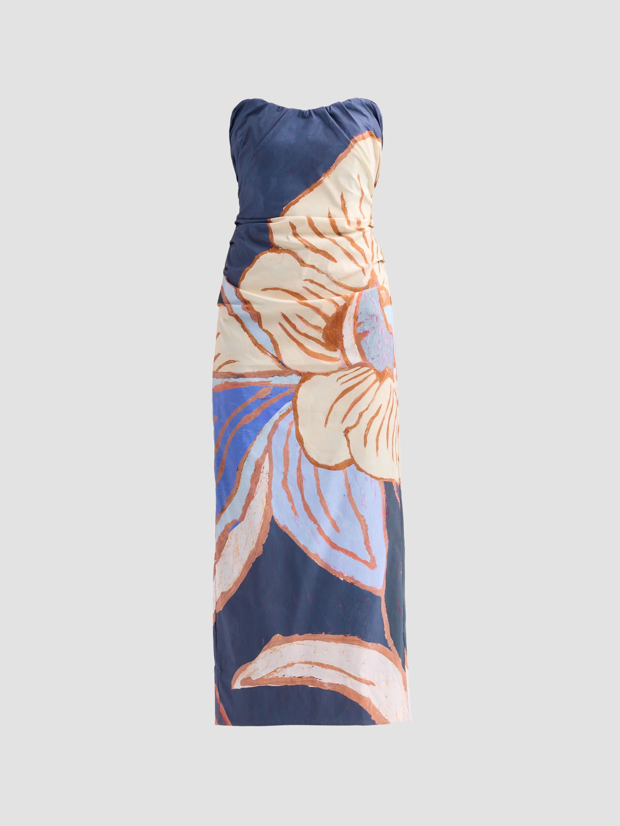 Women's Femme Fatale Glider Floral Column Maxi Dress - Midnight Eclipse - 1