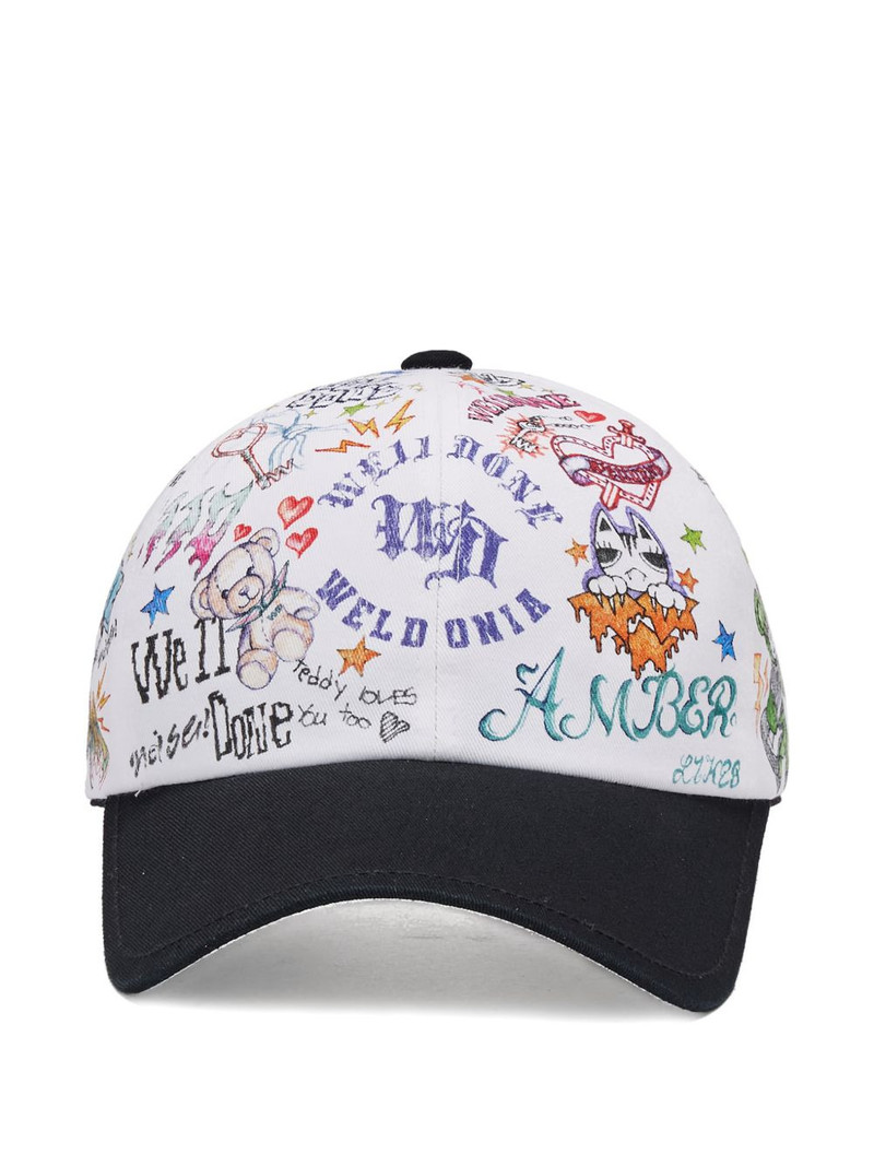 doodle-print baseball cap 1