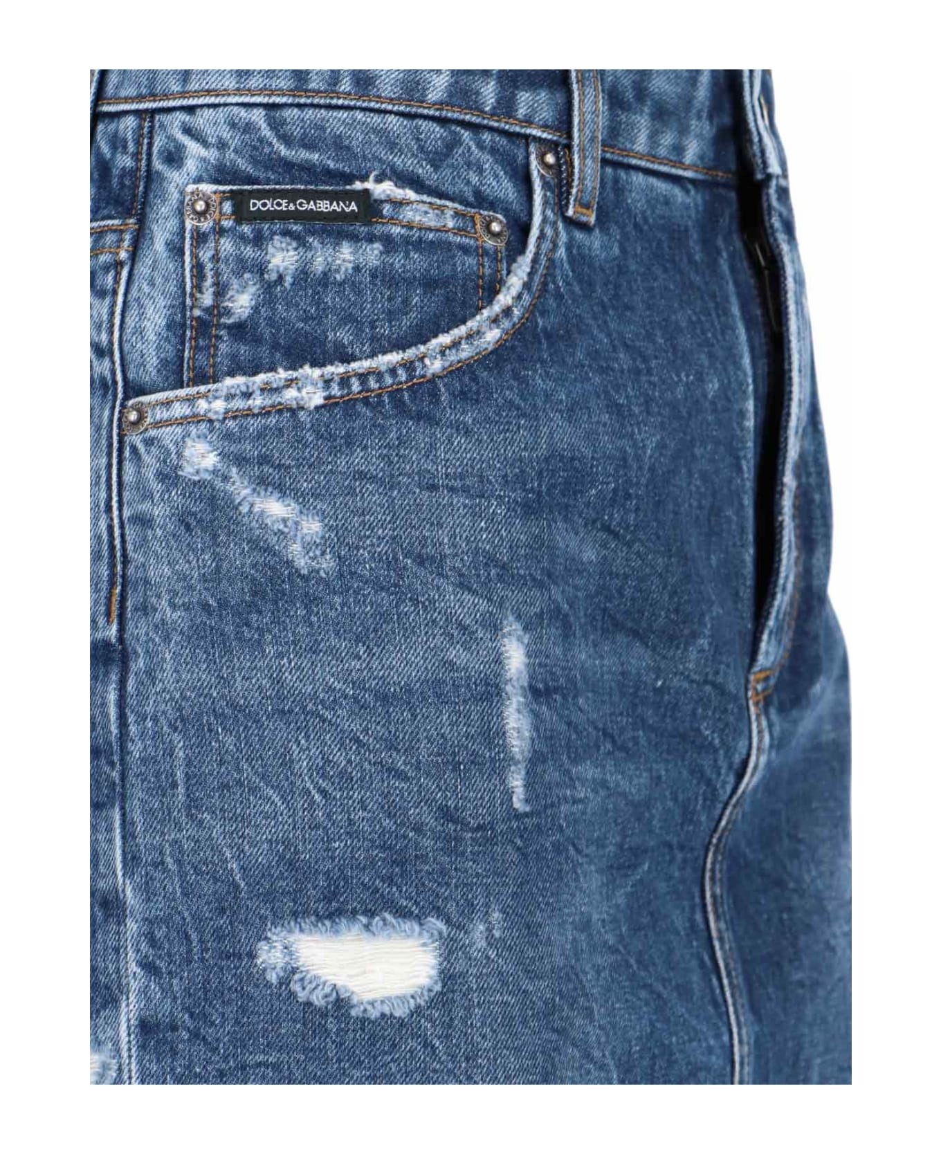 Denim Mini Skirt - 4