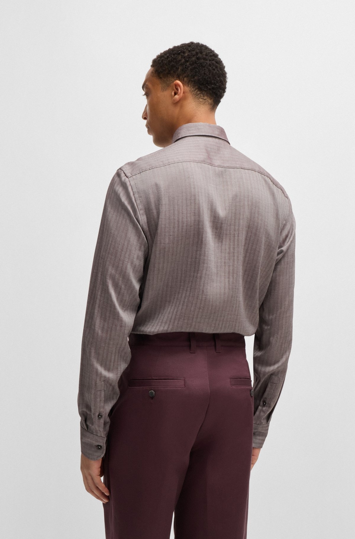 CASUAL-FIT SHIRT IN HERRINGBONE TWILL - 5