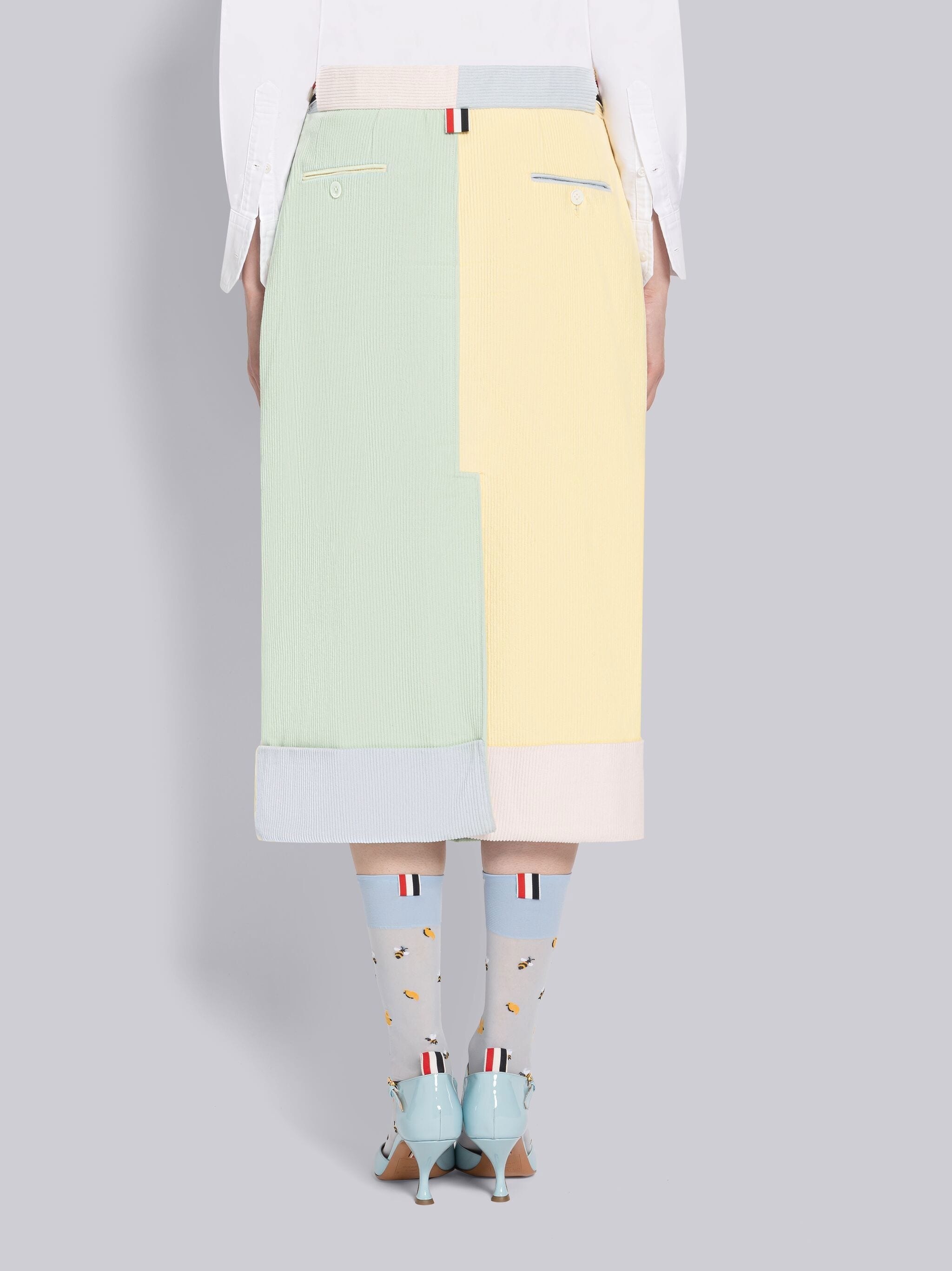 Fun-Mix Corduroy Knee Length Sack Skirt - 3