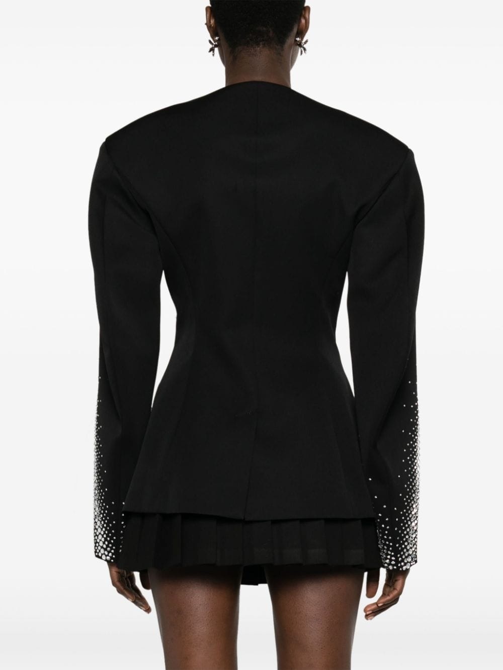 rhinestone-embellished wool blazer - 4