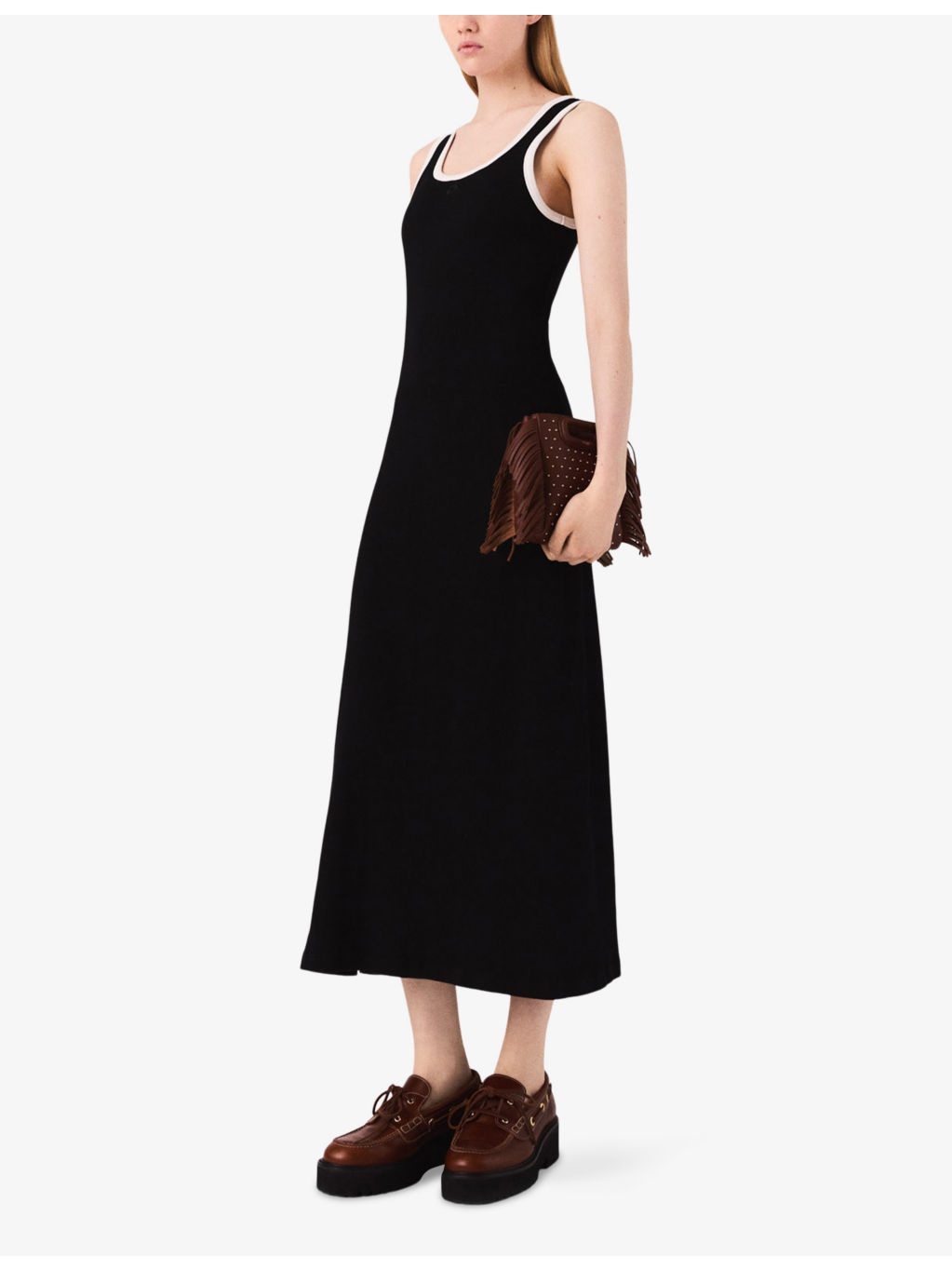 Sleeveless Contrast-Trim Cotton-Jersey Maxi Dress - 2