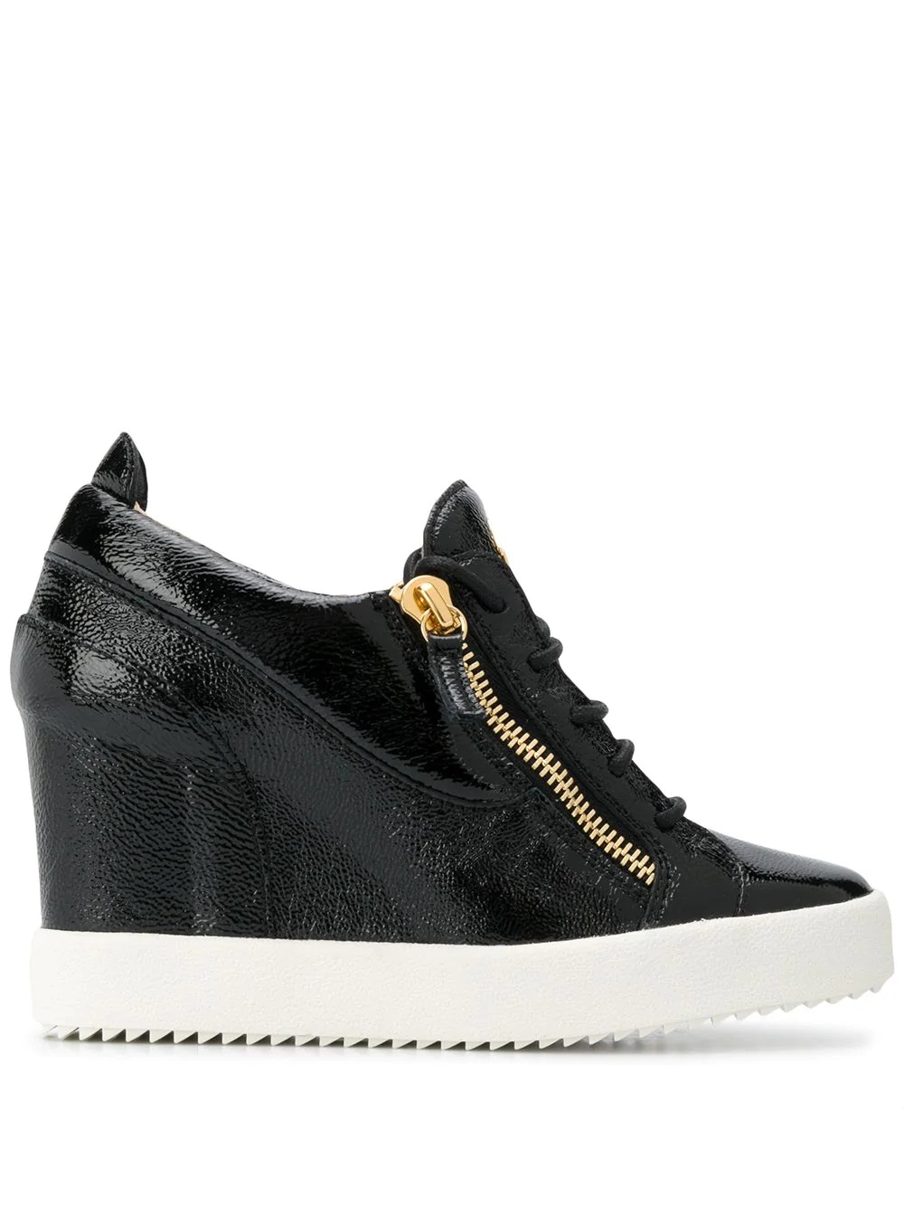 round toe wedge sneakers - 1