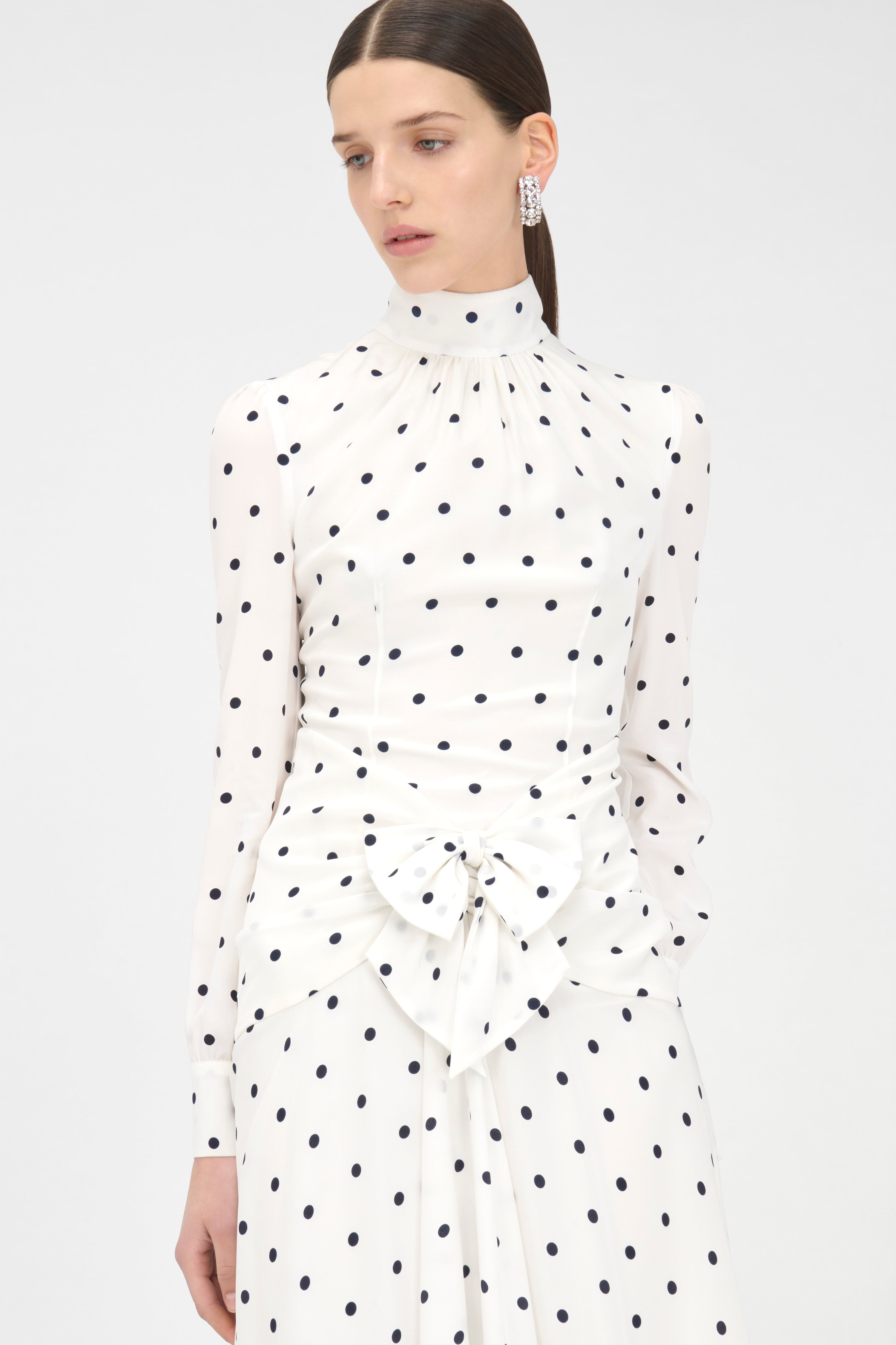 POLKA DOT HIGH NECK DRESS - 5