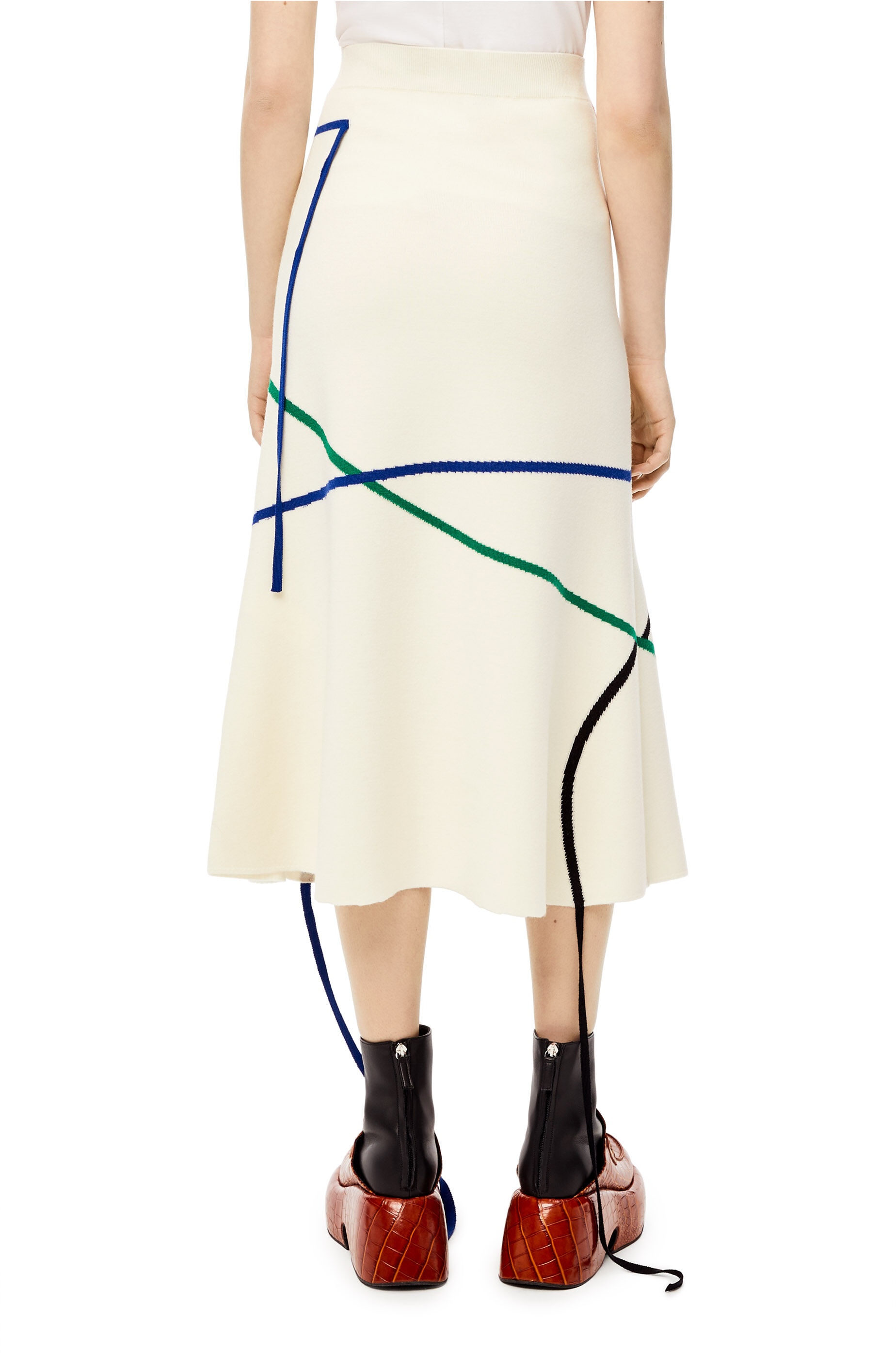 Flared intarsia skirt in wool - 4