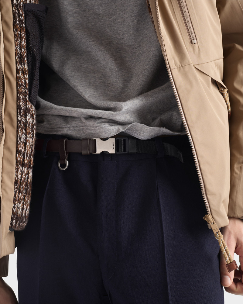 Prada Leather and woven nylon tape belt outlook