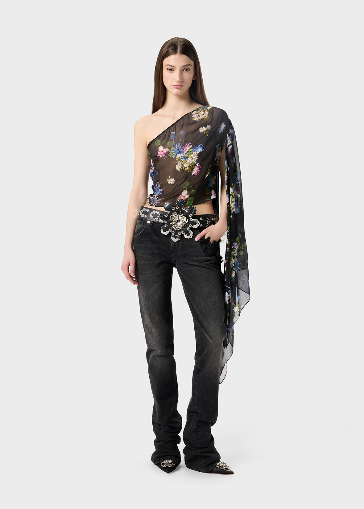 STRAIGHT LEG JEANS WITH EMBROIDERED LOGO - 2