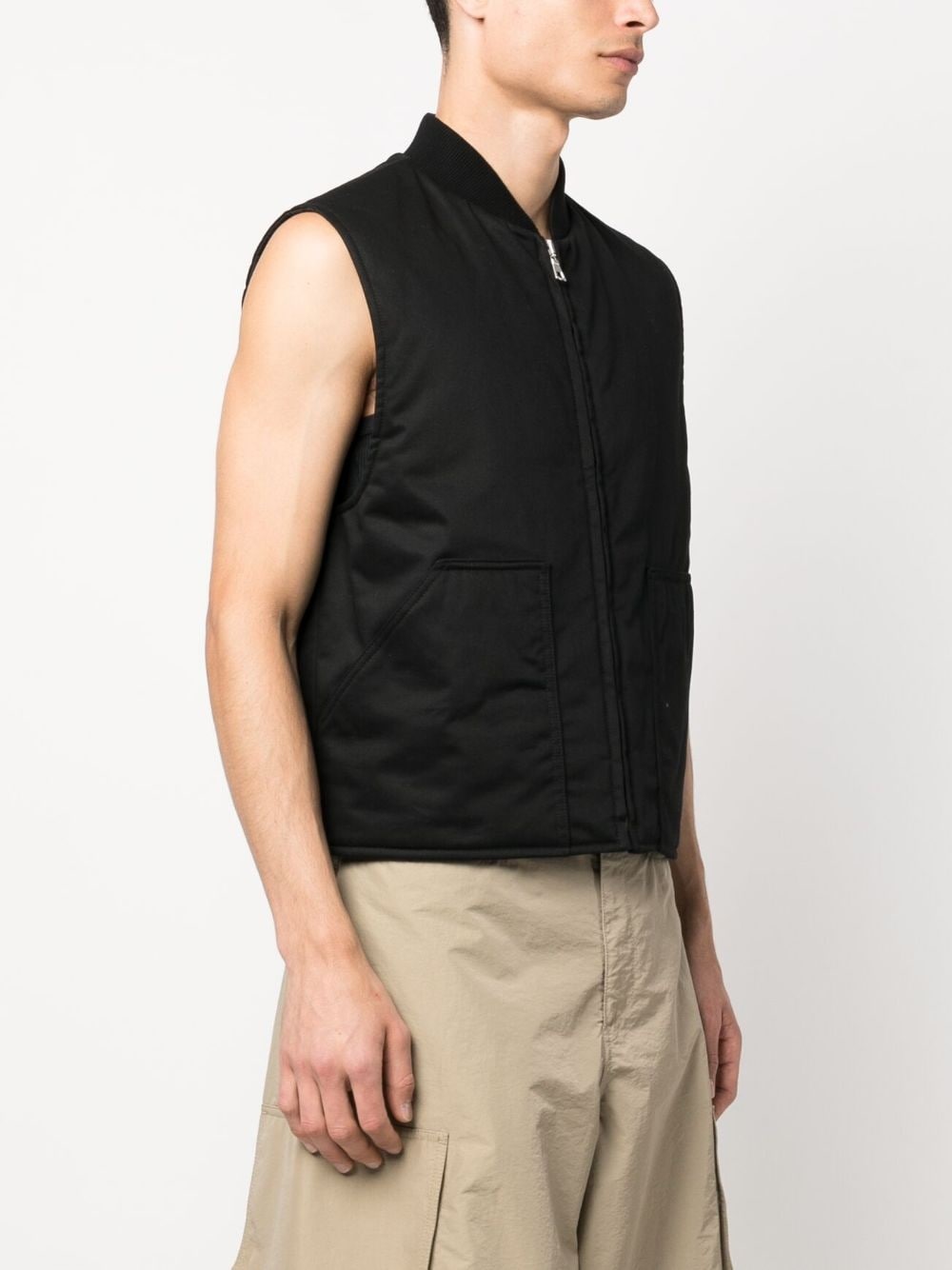 Sartorial-tape zip-up gilet - 3