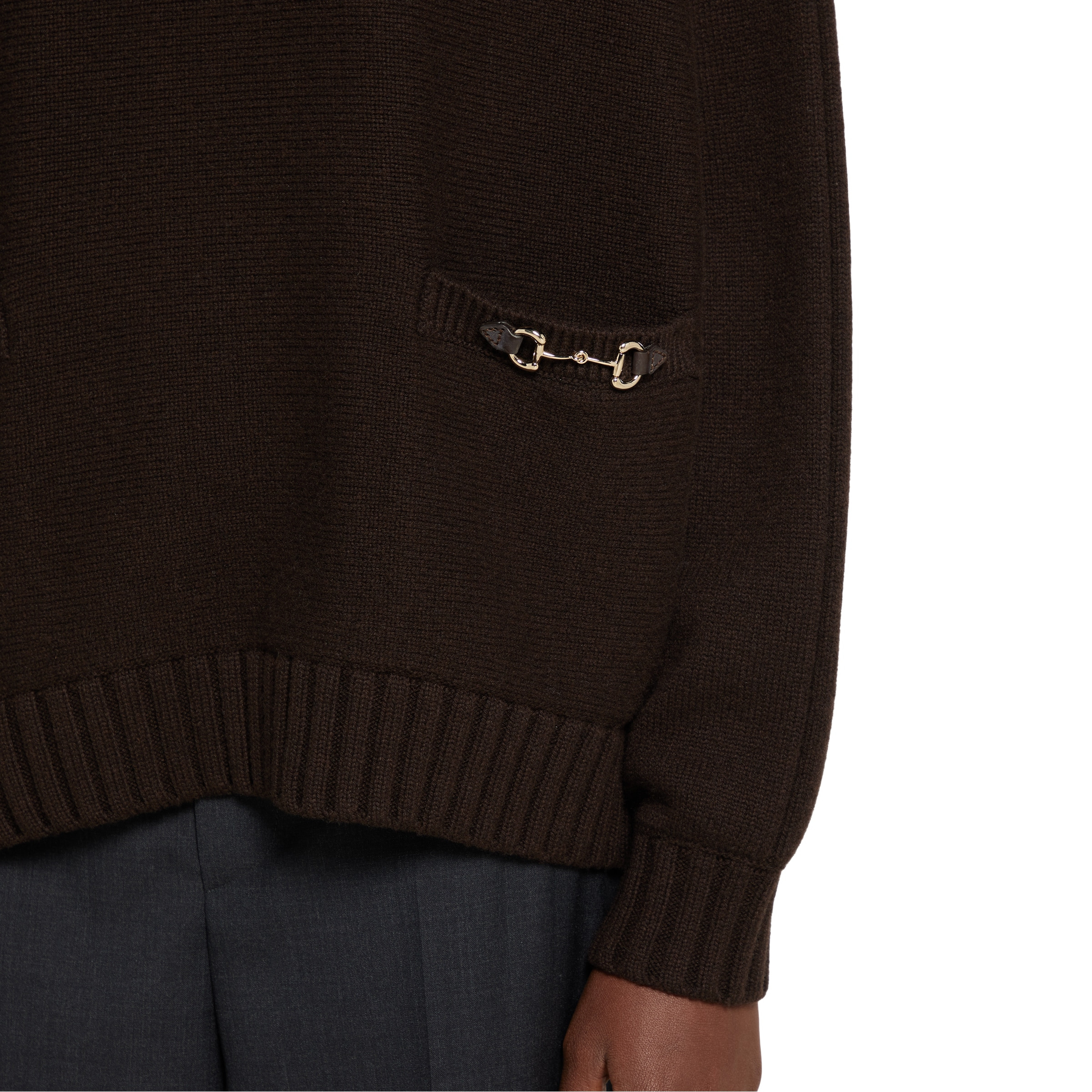 Wool cashmere sweater with Horsebit - 5