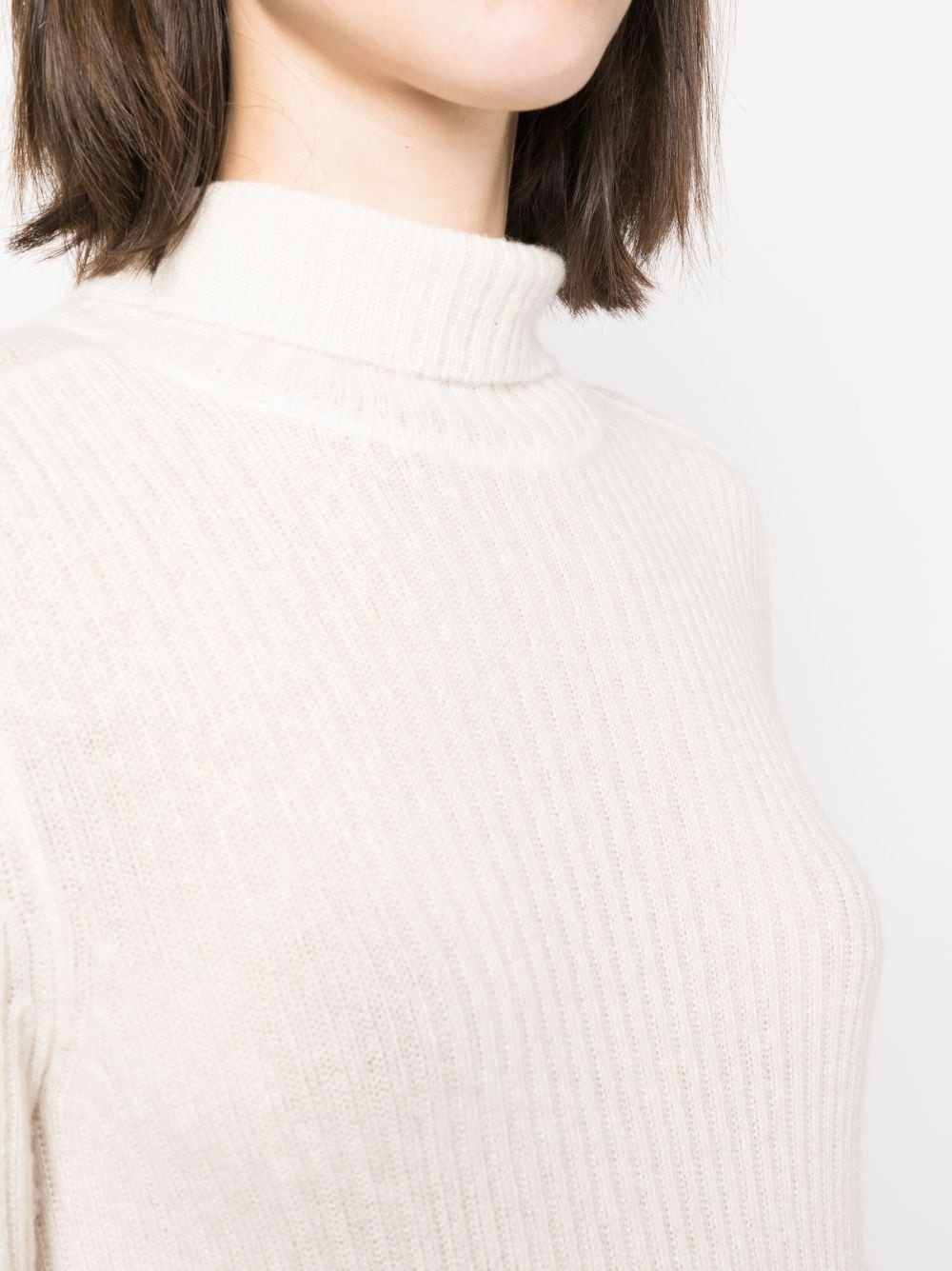 semi-sheer roll-neck jumper - 5