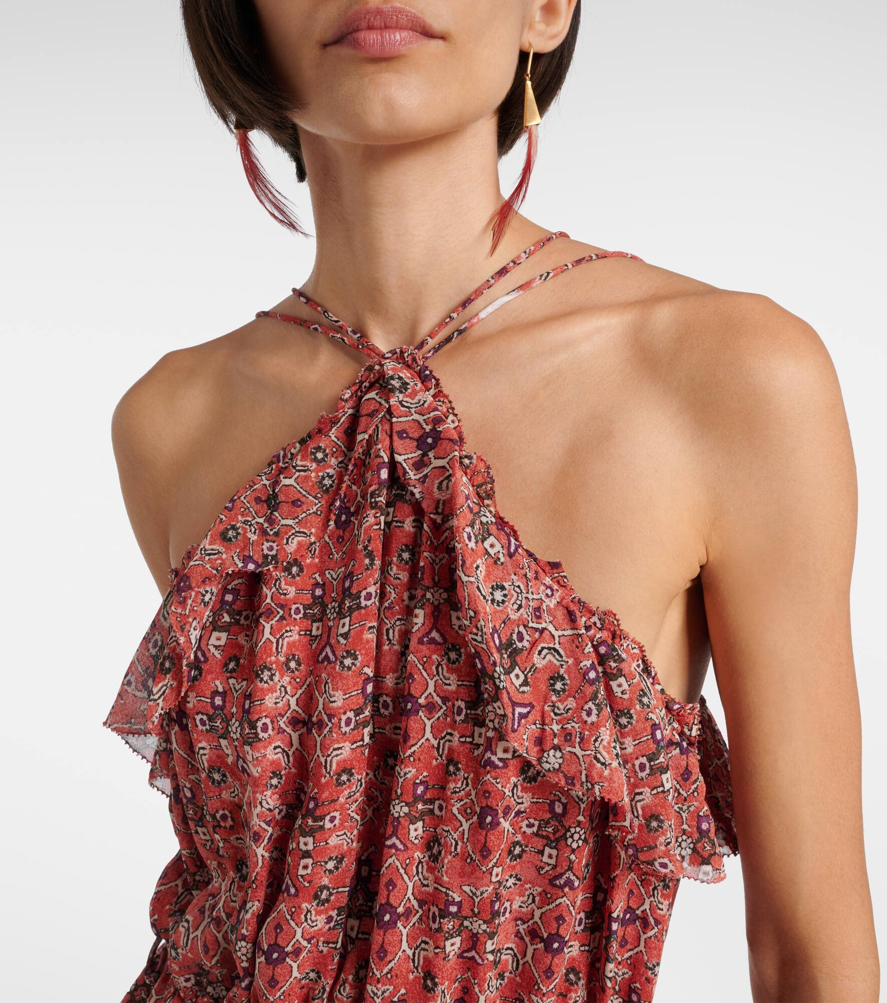 Betty gathered  semi-sheer minidress - 4