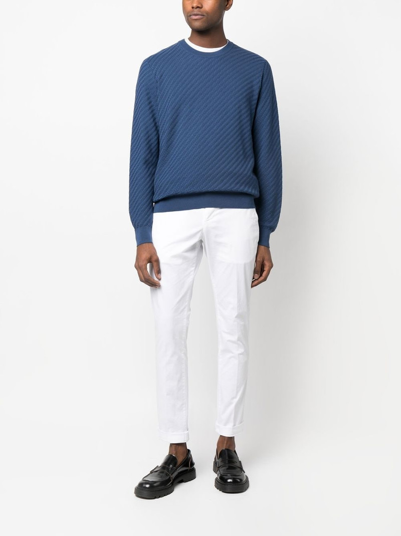 Brioni textured ribbed-trim jumper outlook