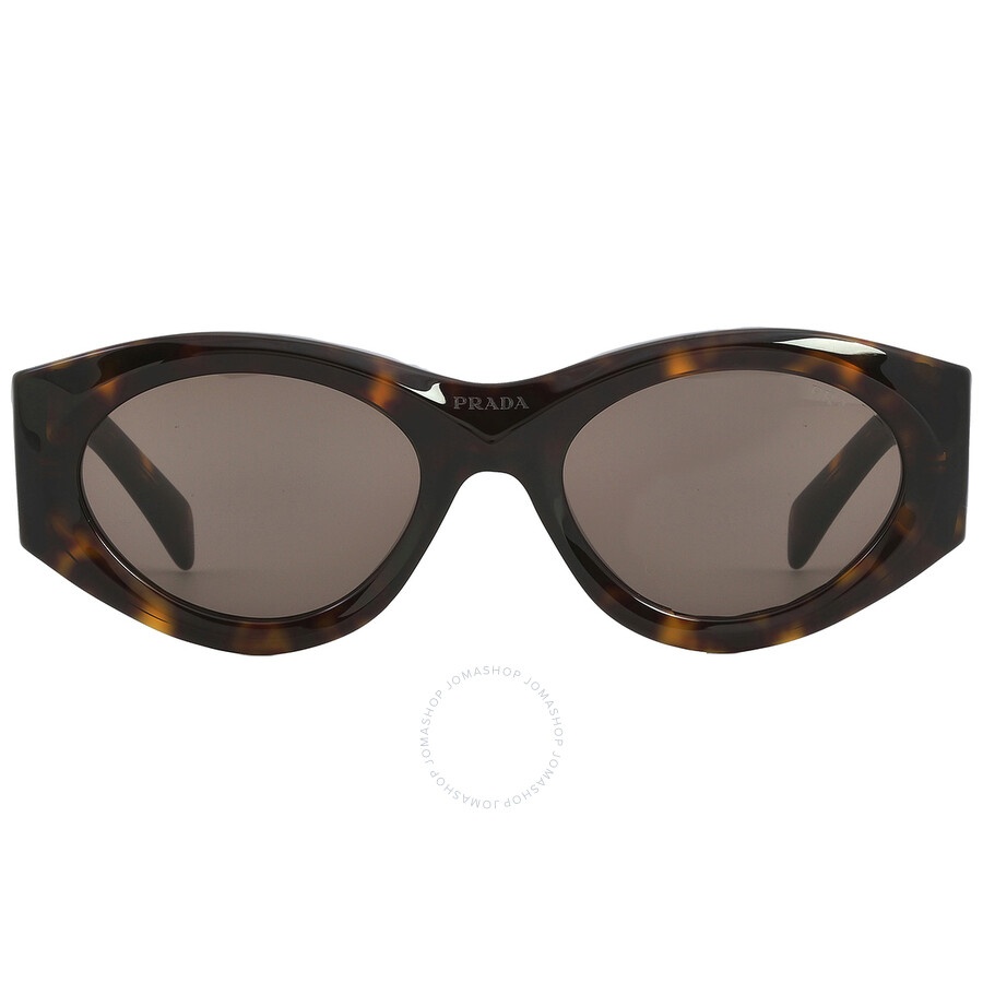 Prada Dark Brown Oval Ladies Sunglasses PR 20ZS 2AU06B 53 - 1