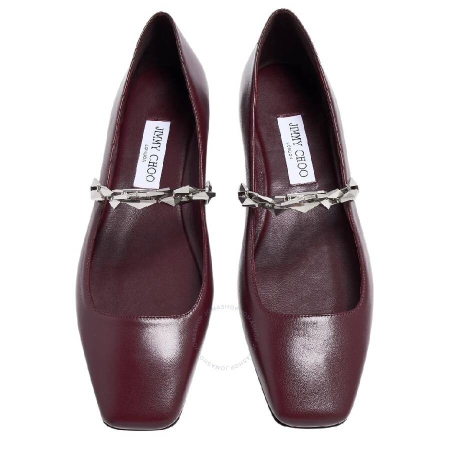 Jimmy Choo Diamond Tilda Square-Toe Leather Flats - 3