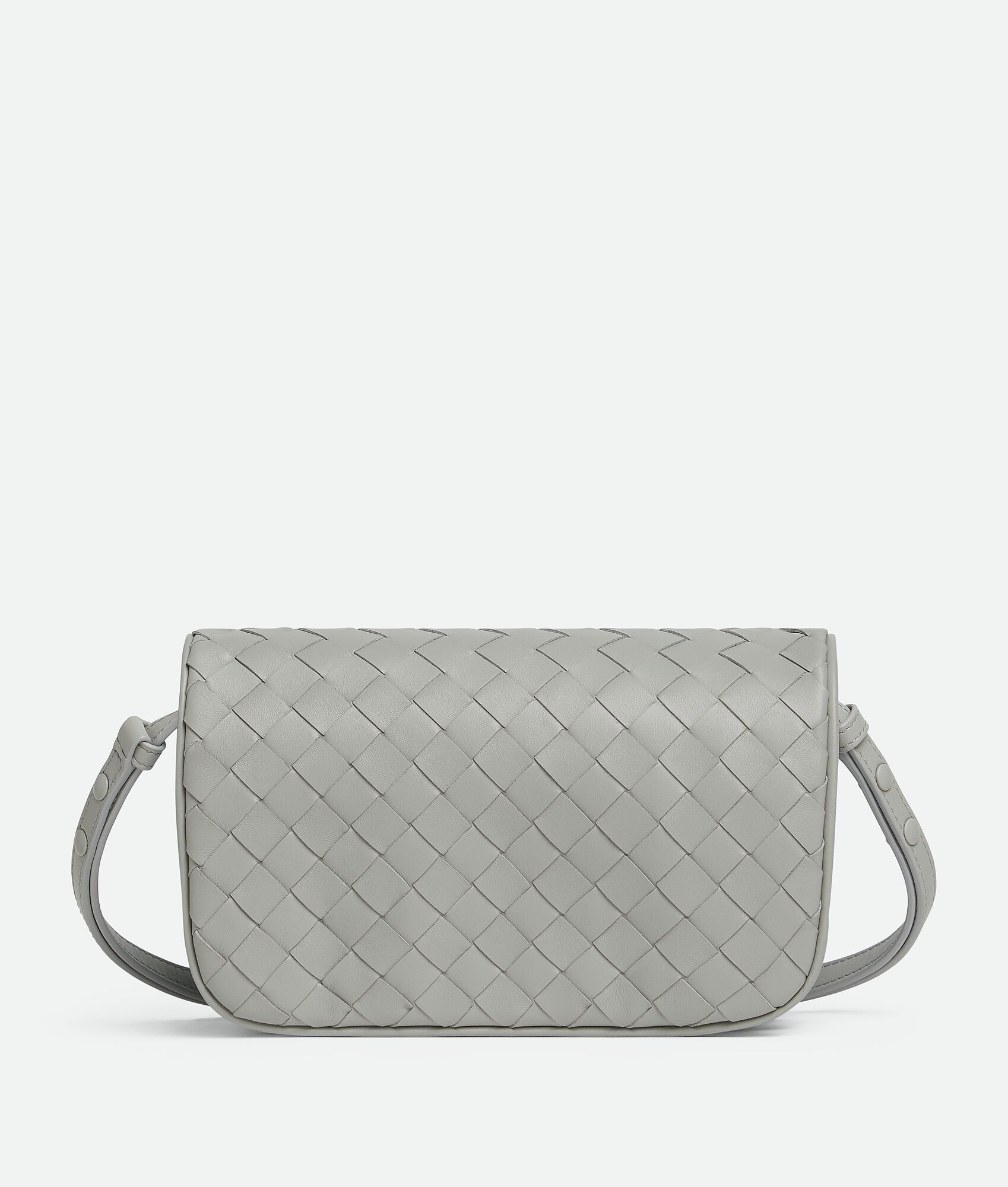 Intrecciato Puff Pouch On Strap - 1