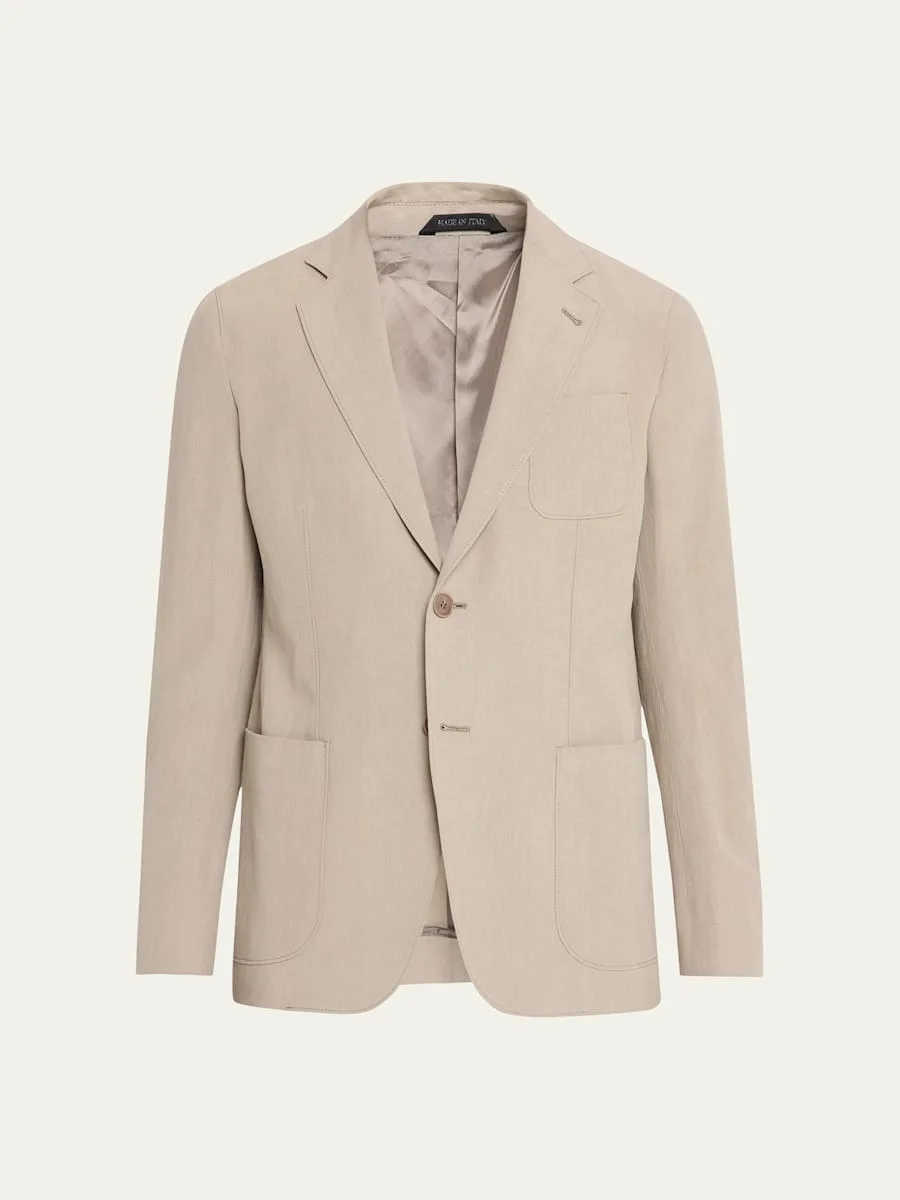 Linen Single-Breasted Jacket - 1