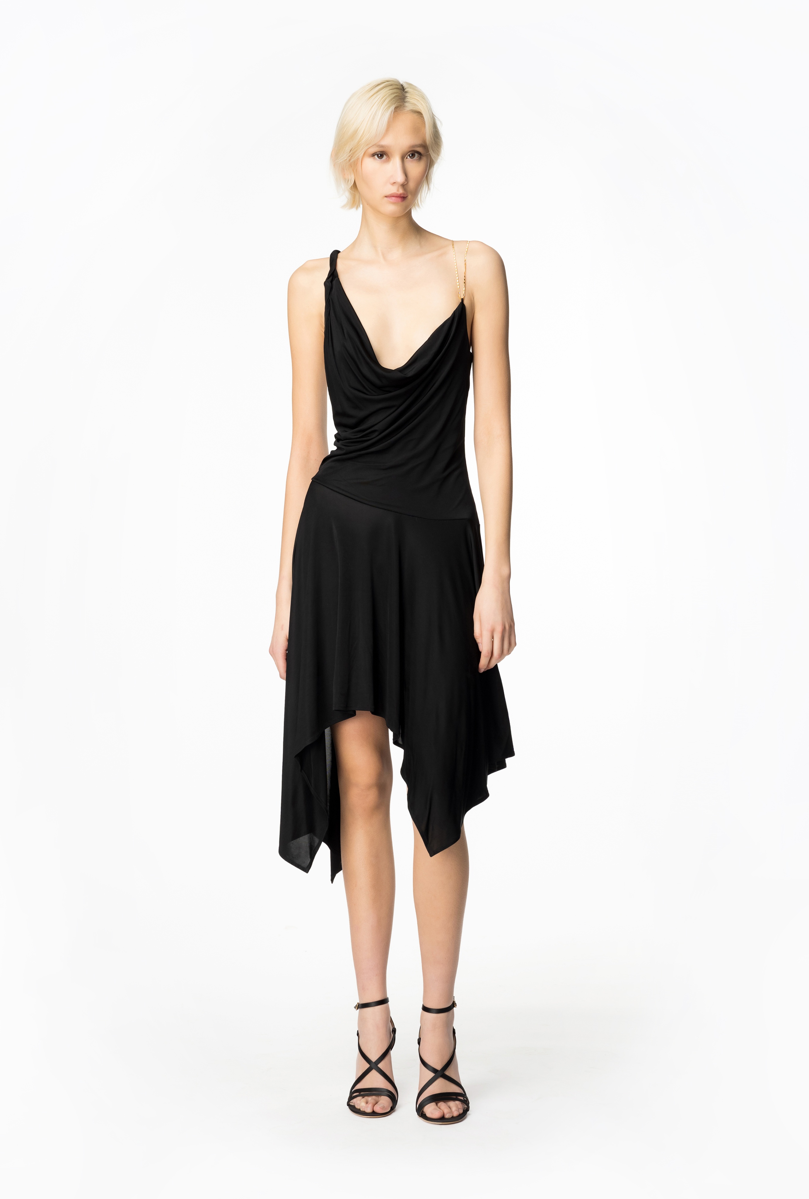 DRAPED DRESS WITH CHAIN - 2