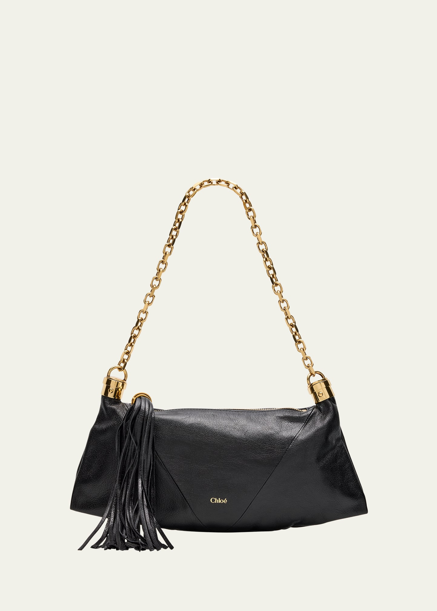 Small Foulard Tassel Shoulder Bag in Buffalo Leather - 1