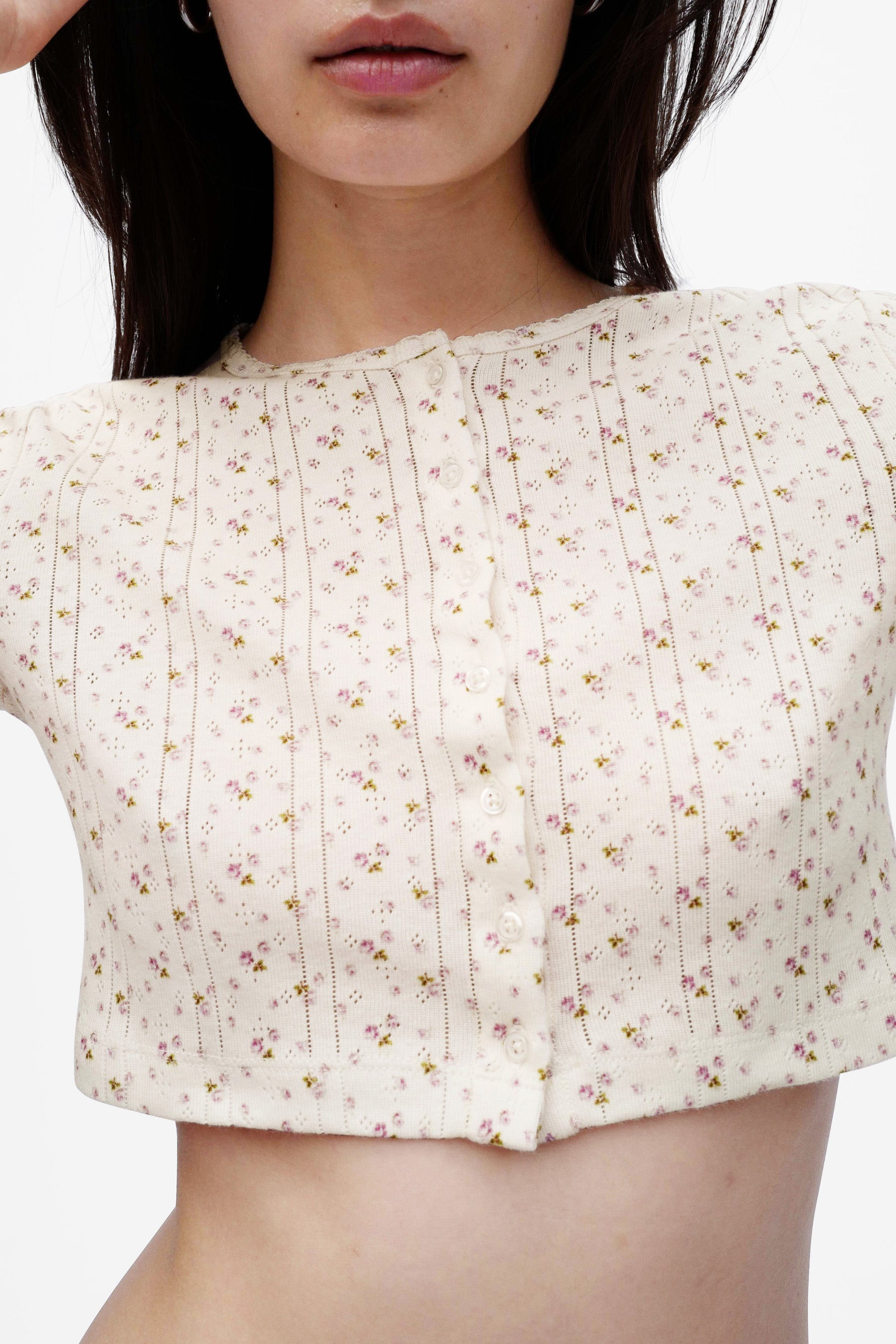 The Crop Cardi English Rose - 3