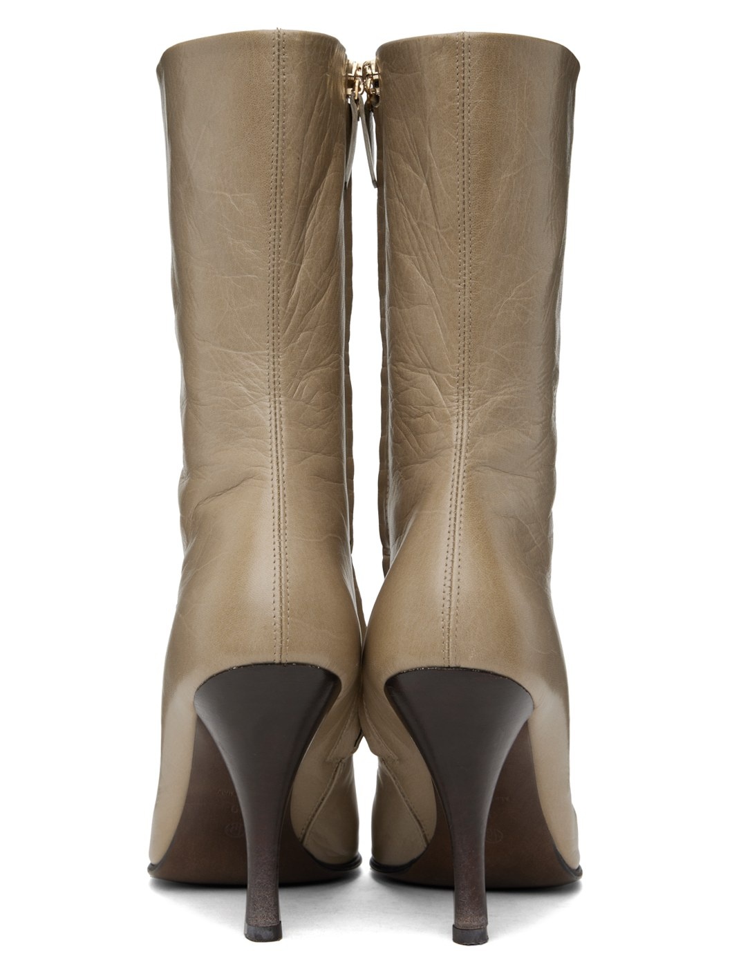 Beige Liv Natural Kid Leather Boots - 2