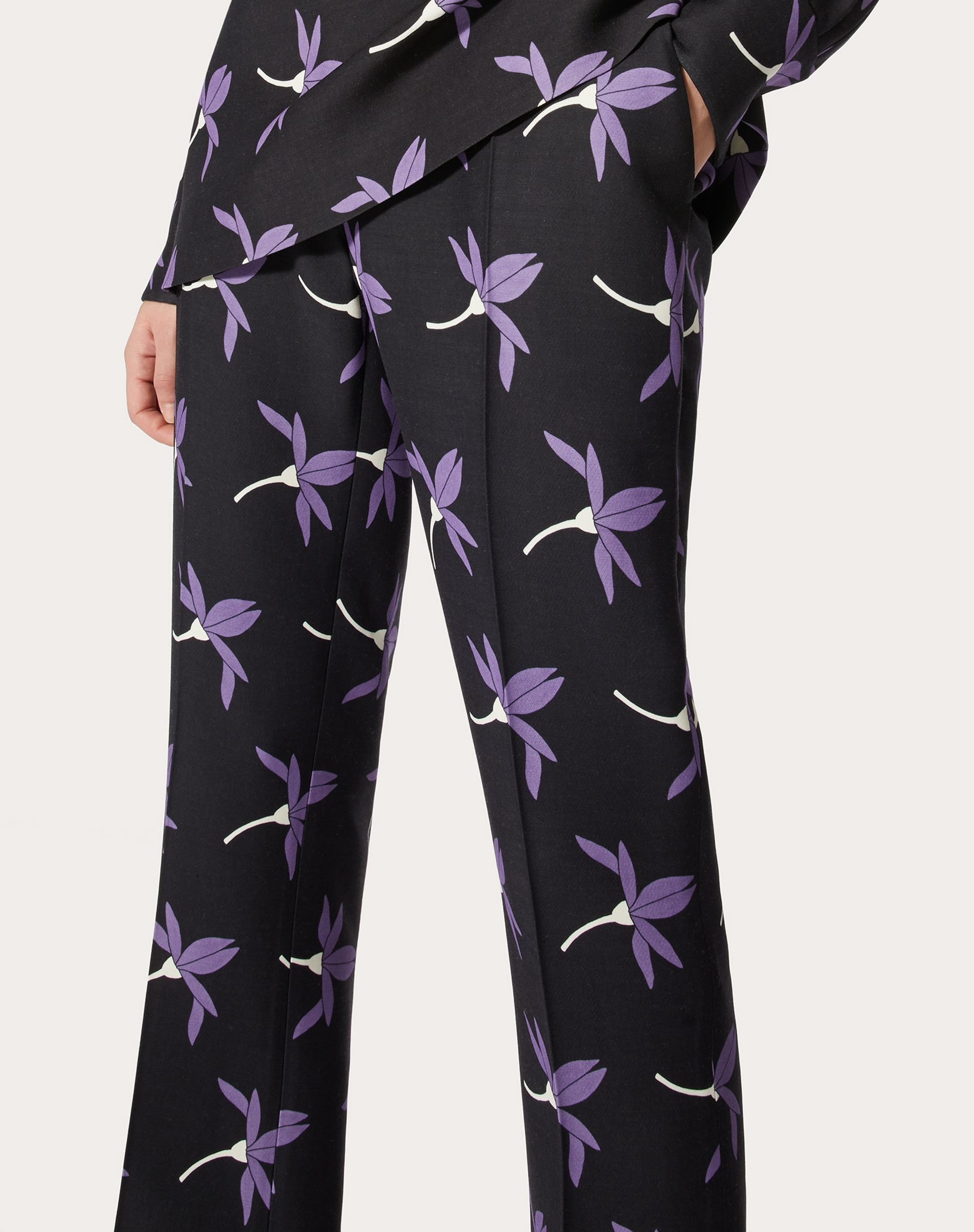 PRINTED CREPE COUTURE PANTS - 5