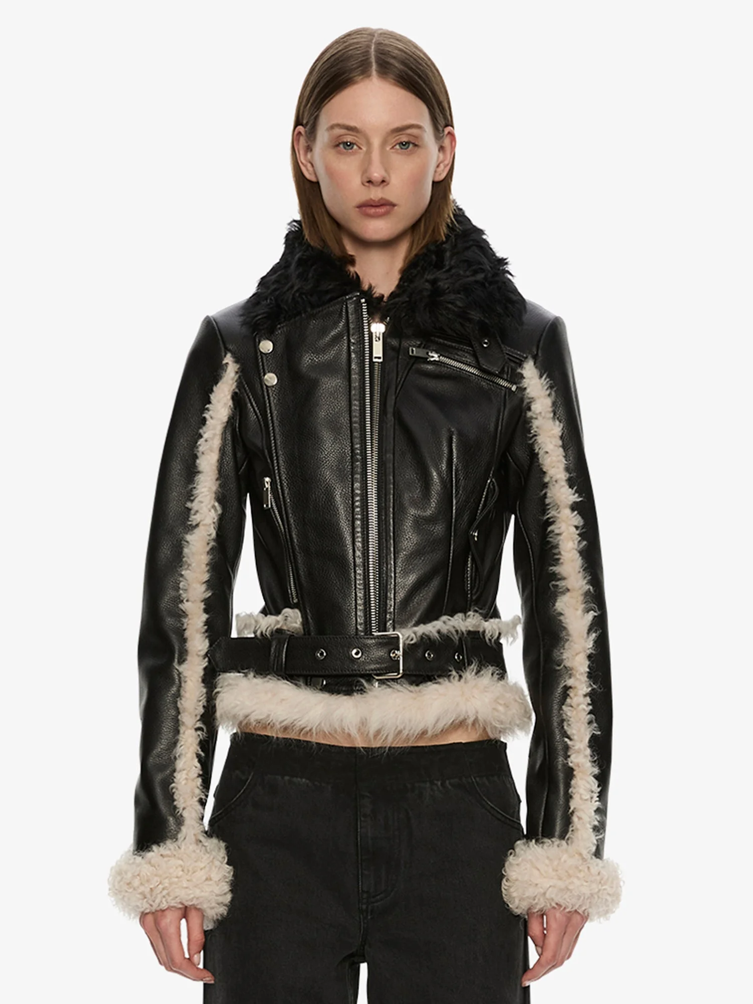 Tyler Shearling Biker Jacket - 1