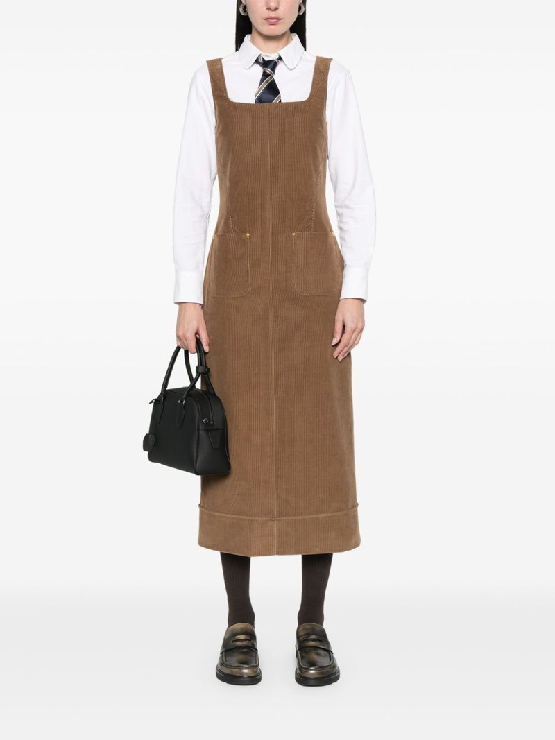 Thom Browne WALE CORDUROY SQUARE NECK COLUMN DRESS outlook