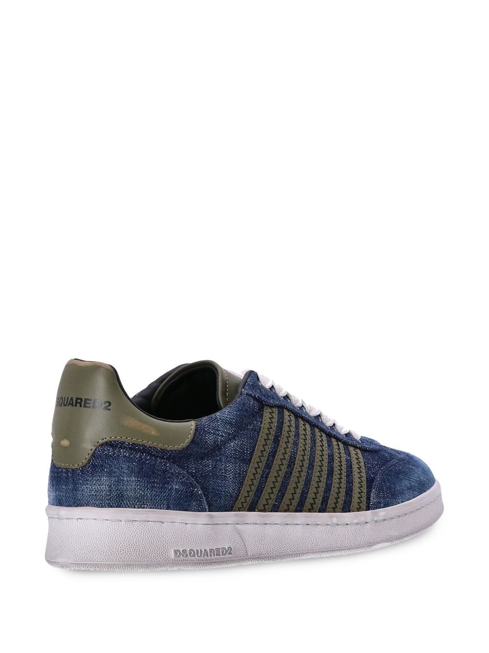 denim lace-up sneakers - 3