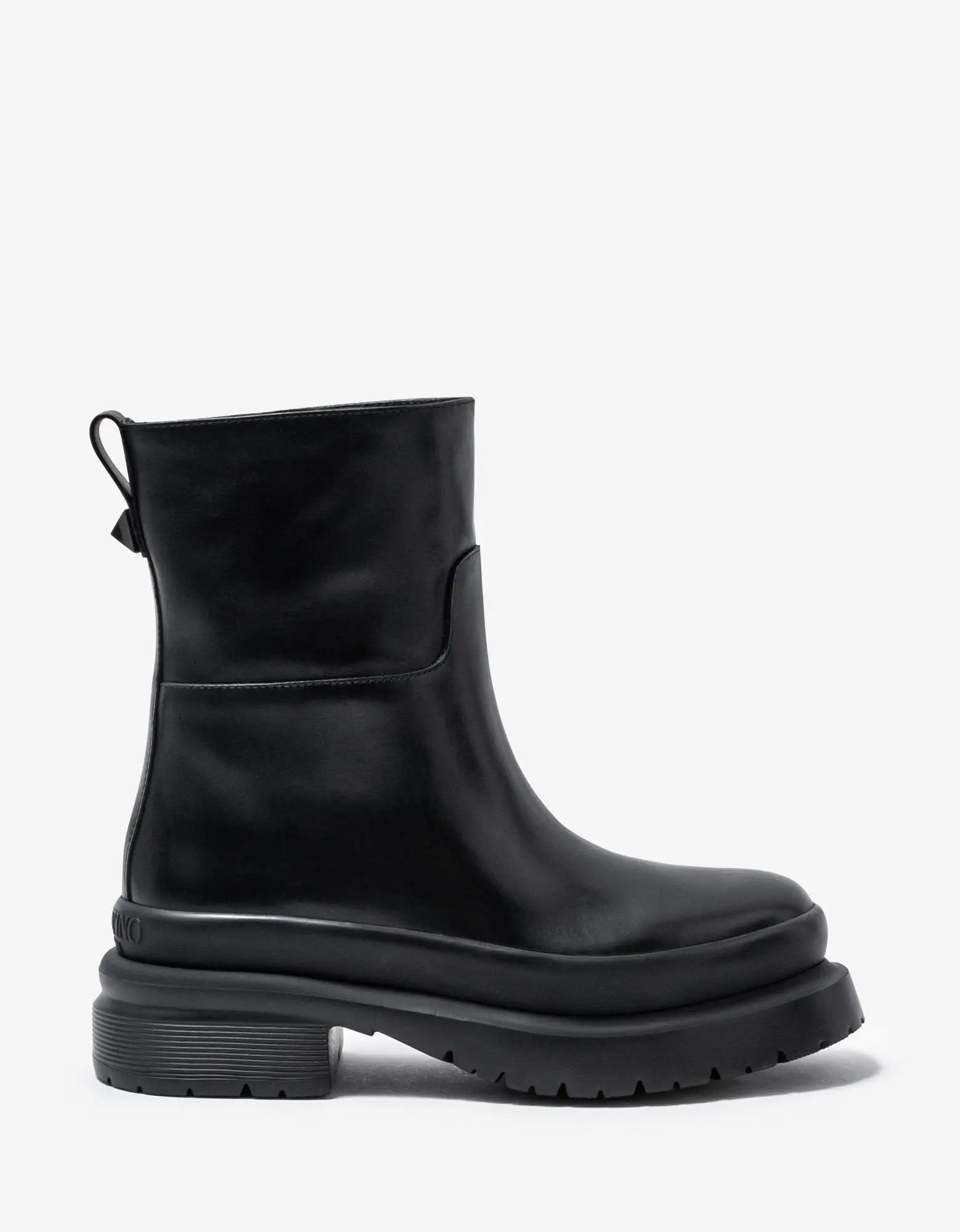 Valentino Black Roman Stud Leather Chelsea Boots - 2