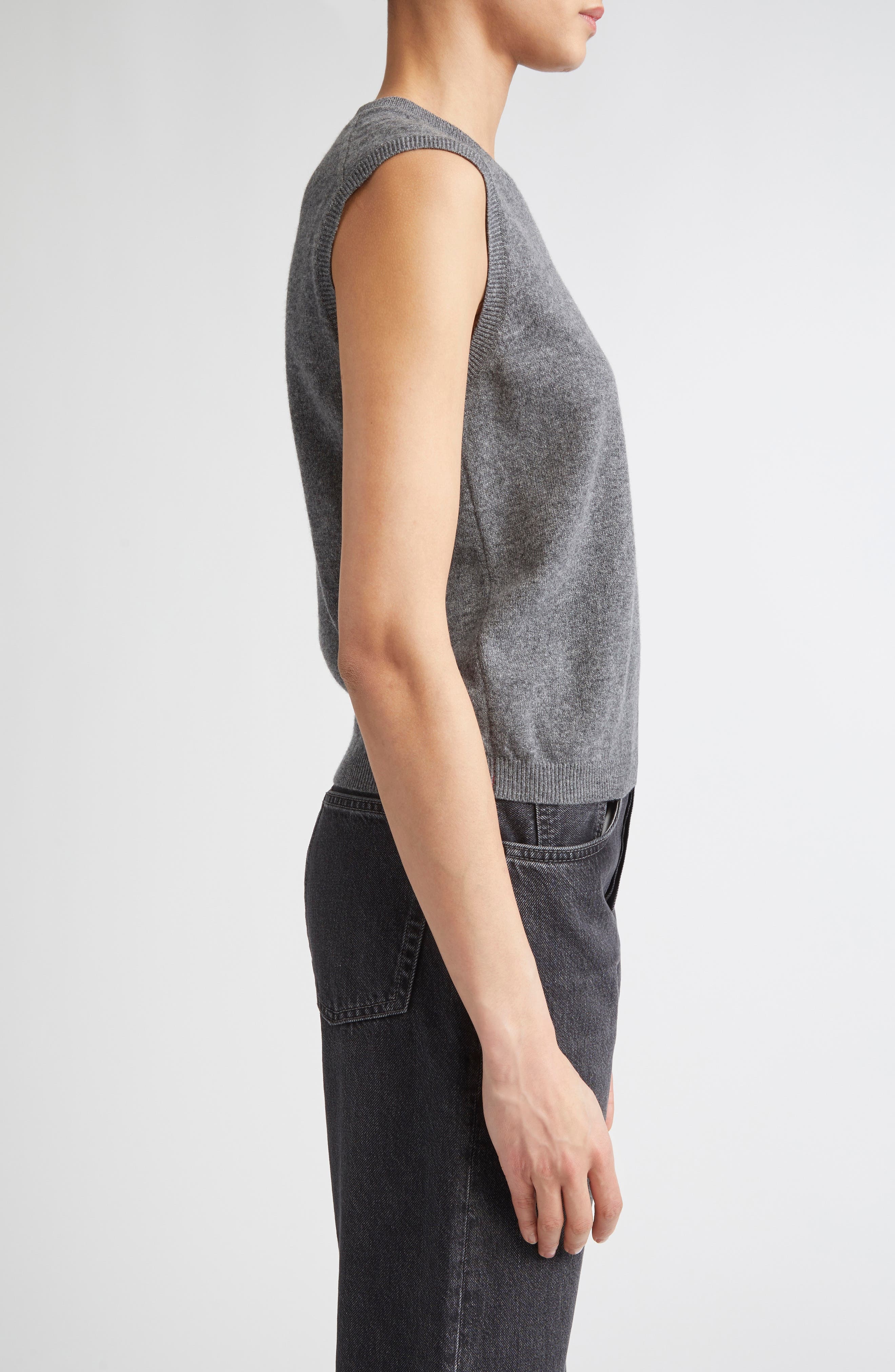 FERRAGAMO Cashmere Blend Sweater Vest in Grigio Melange at Nordstrom - 3