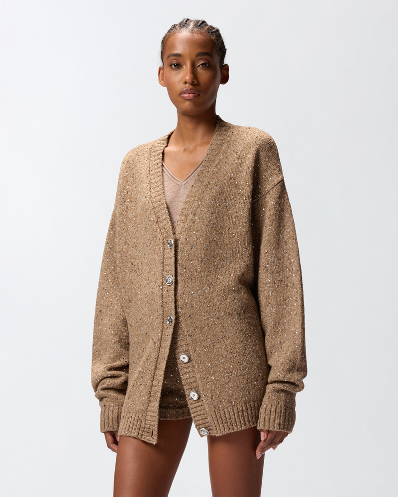 BOUCLÉ FABRIC CARDIGAN WITH RHINESTONES 3