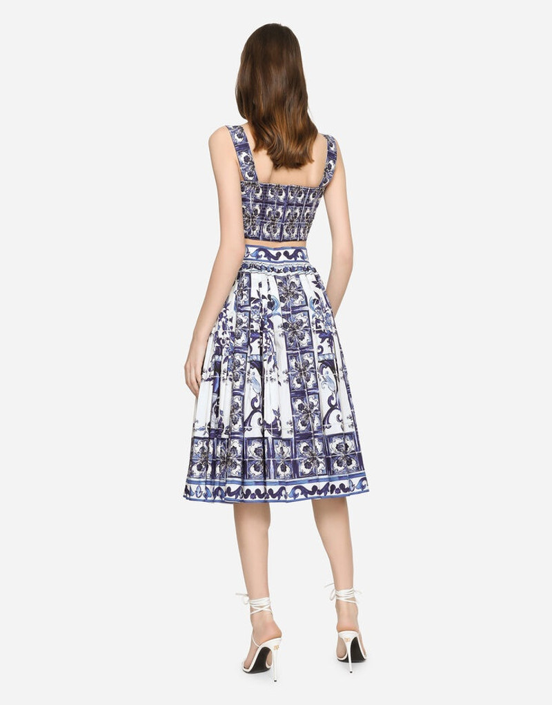 Majolica-print poplin top 3