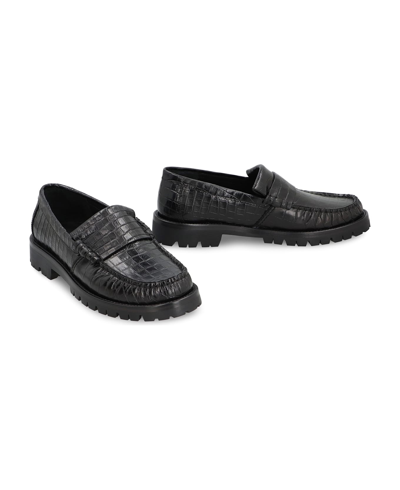 Printed Leather Loafers - 3