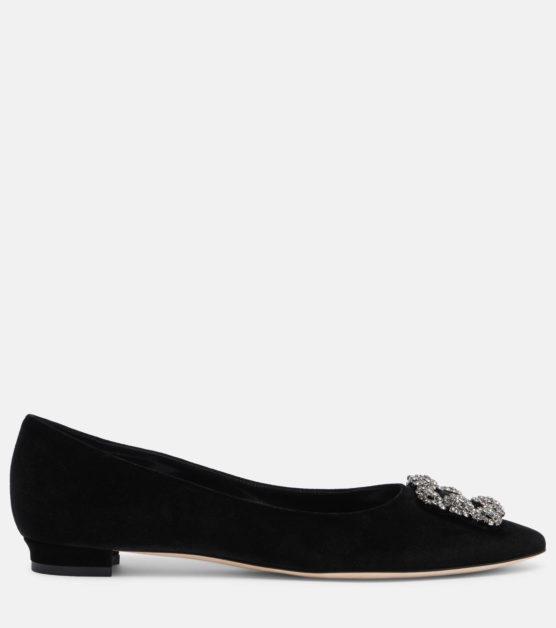 Hangisi embellished velvet ballet flats - 4