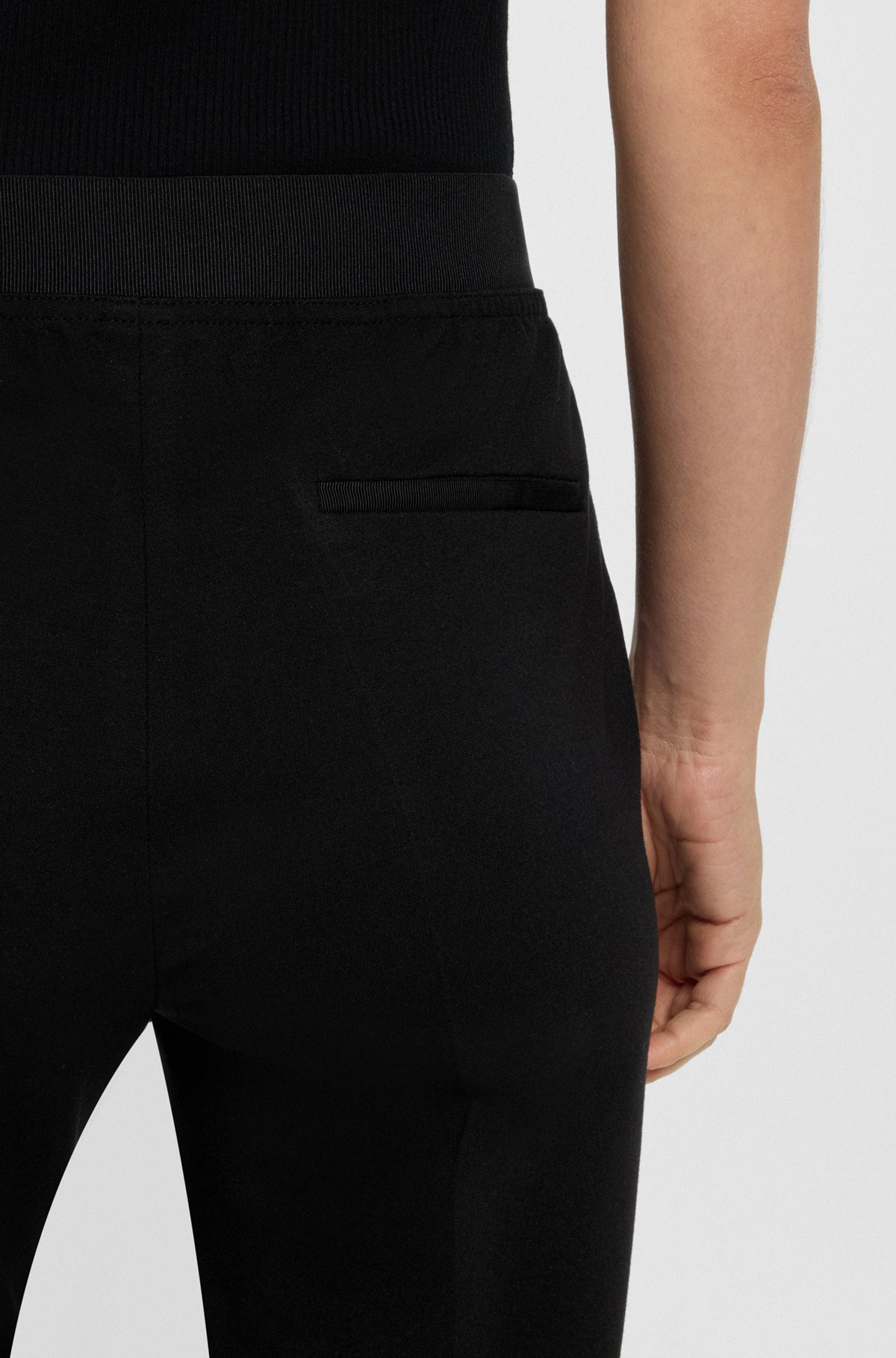 SLIM-FIT PANTS IN MICRO-STRUCTURED STRETCH FABRIC - 5