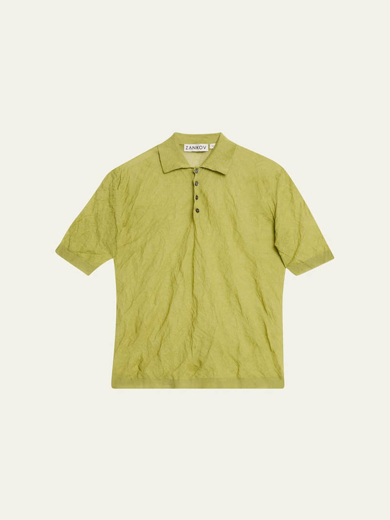 Men's Origami Crinkled Polo Shirt 1
