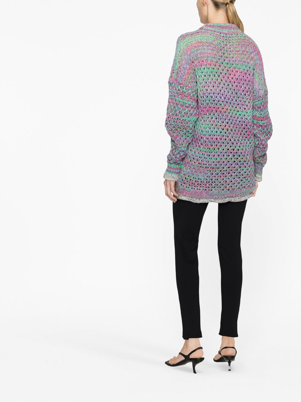 crew neck crocheted jumper - 3