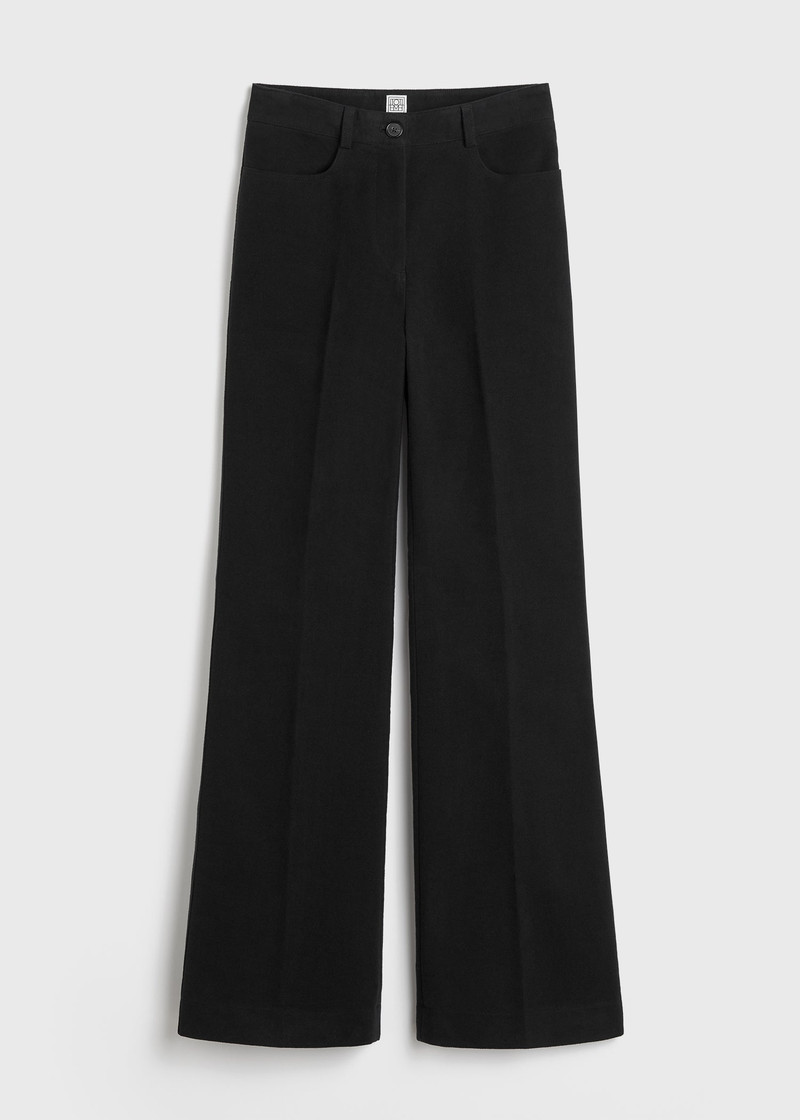 Flared moleskin trousers black - 1