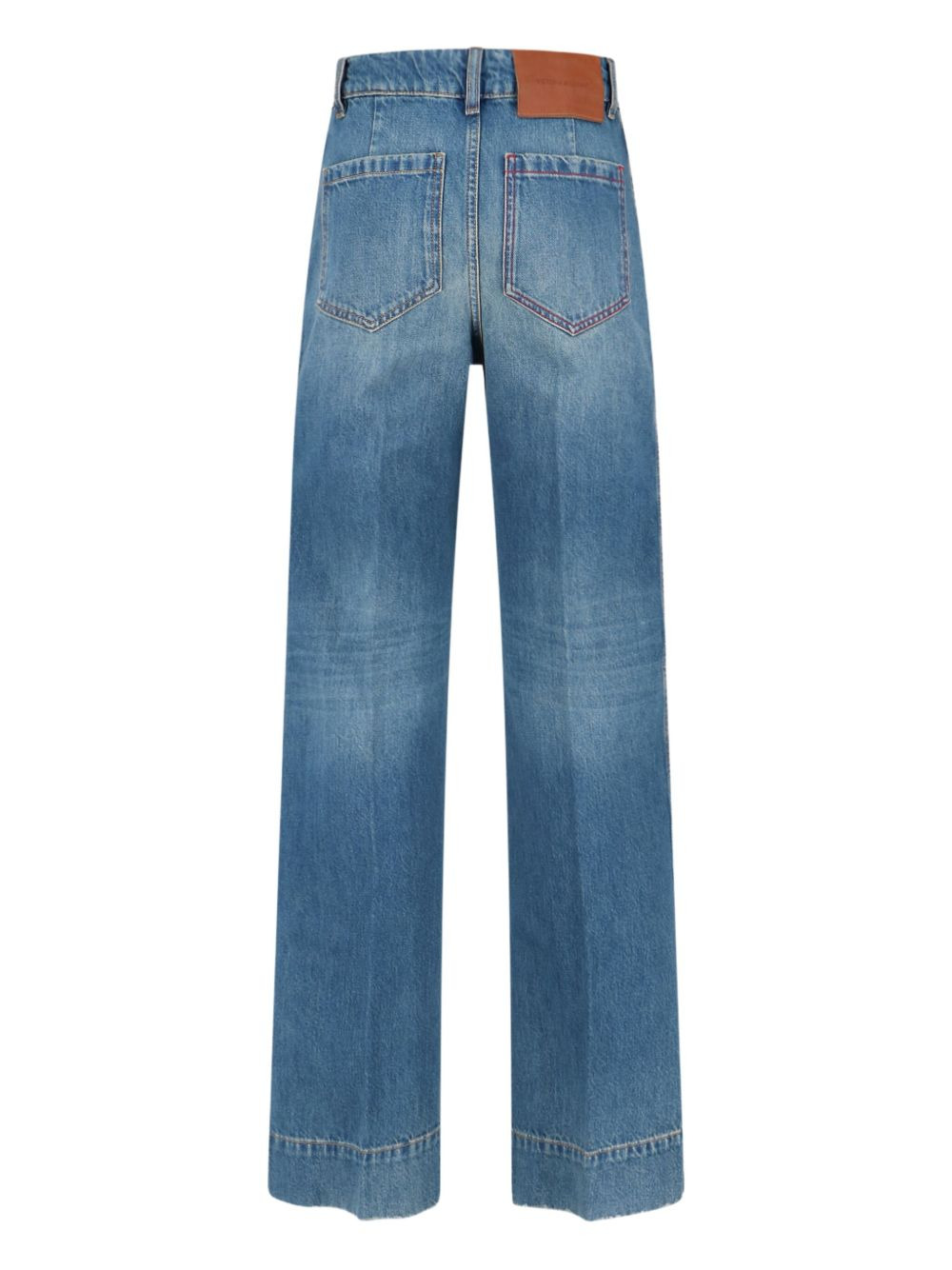 topstitching-detail patch-pocket jeans - 2
