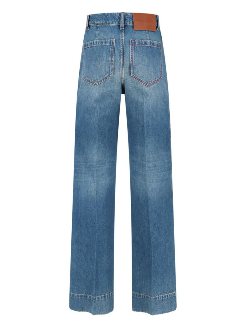 Victoria Beckham topstitching-detail patch-pocket jeans outlook