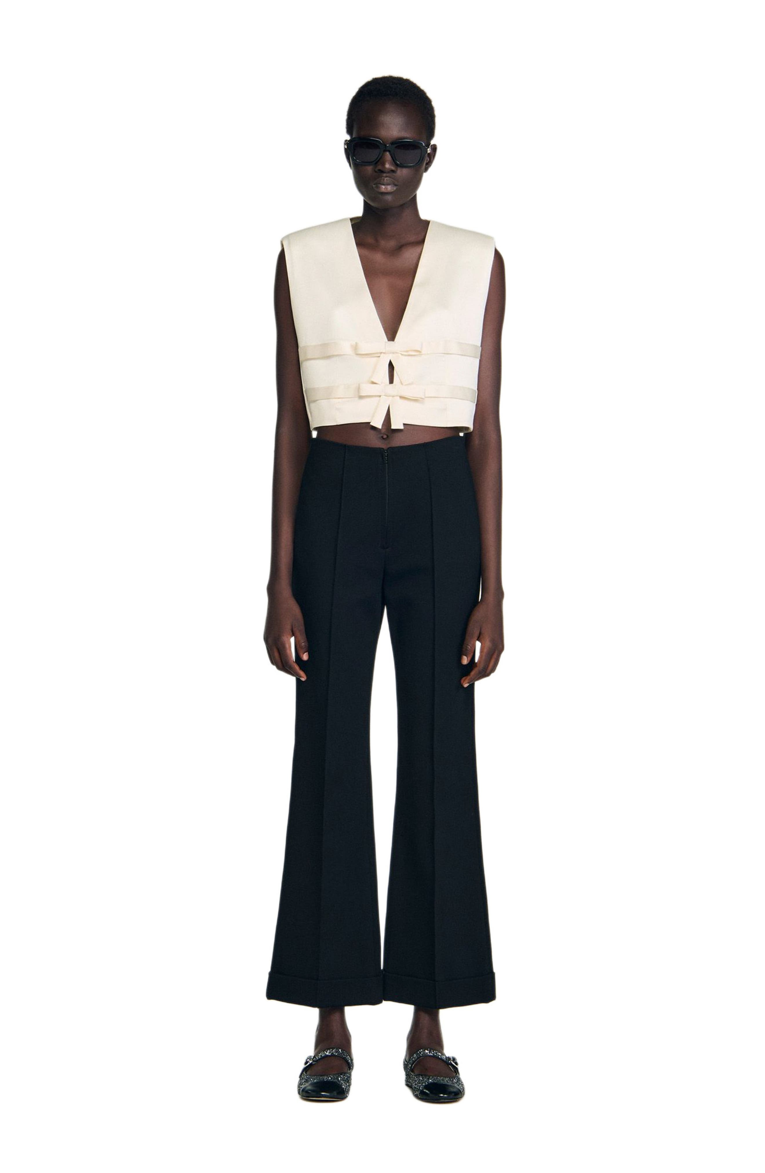 SANDRO Straight-leg trousers in Black at Nordstrom - 3