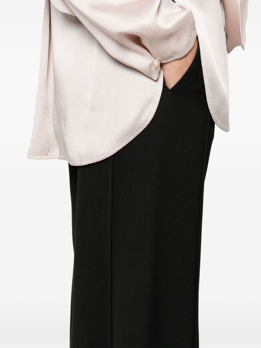 satin-trim trousers - 5