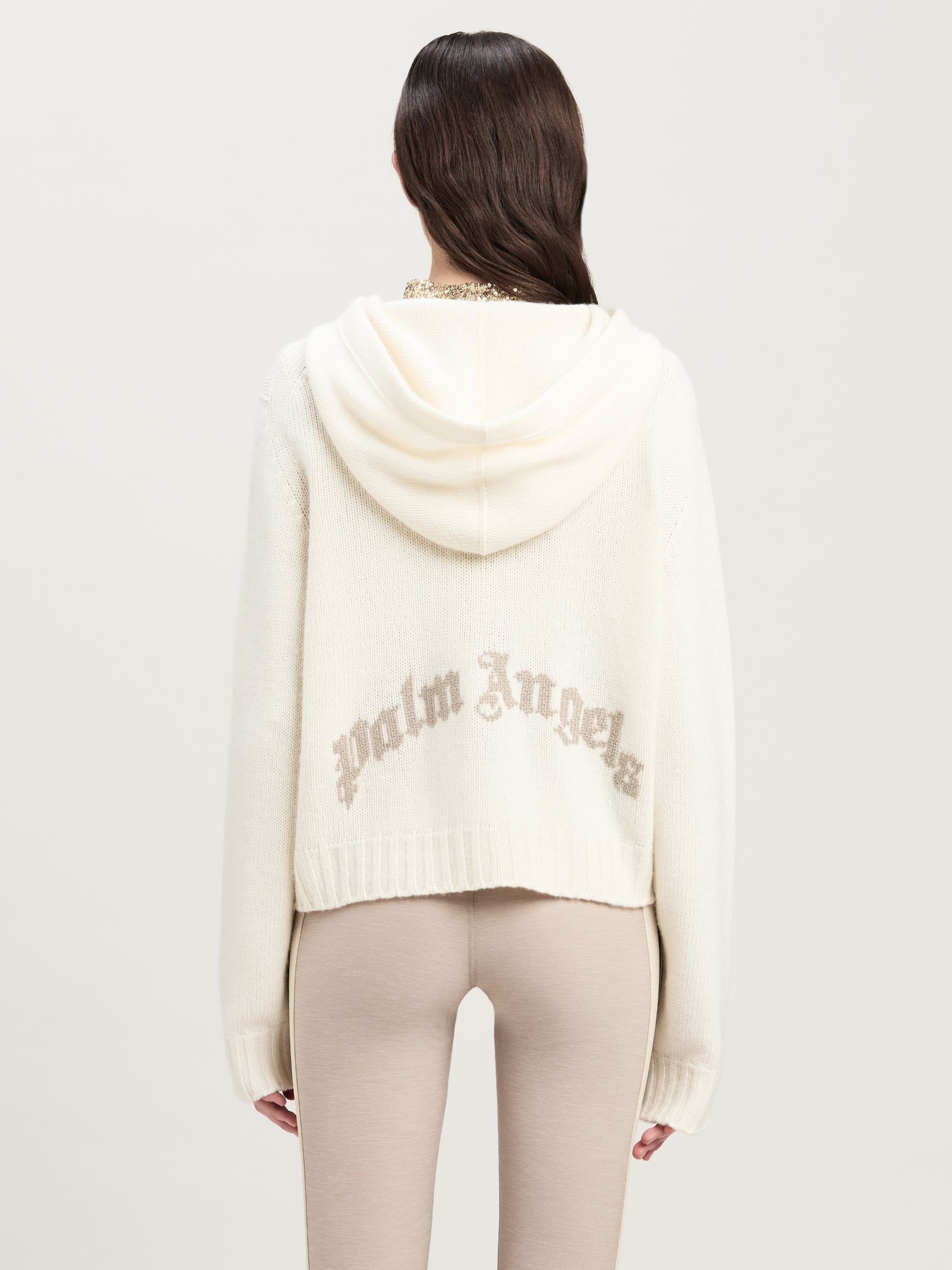 Curved Logo Knitted Hoodie - 5