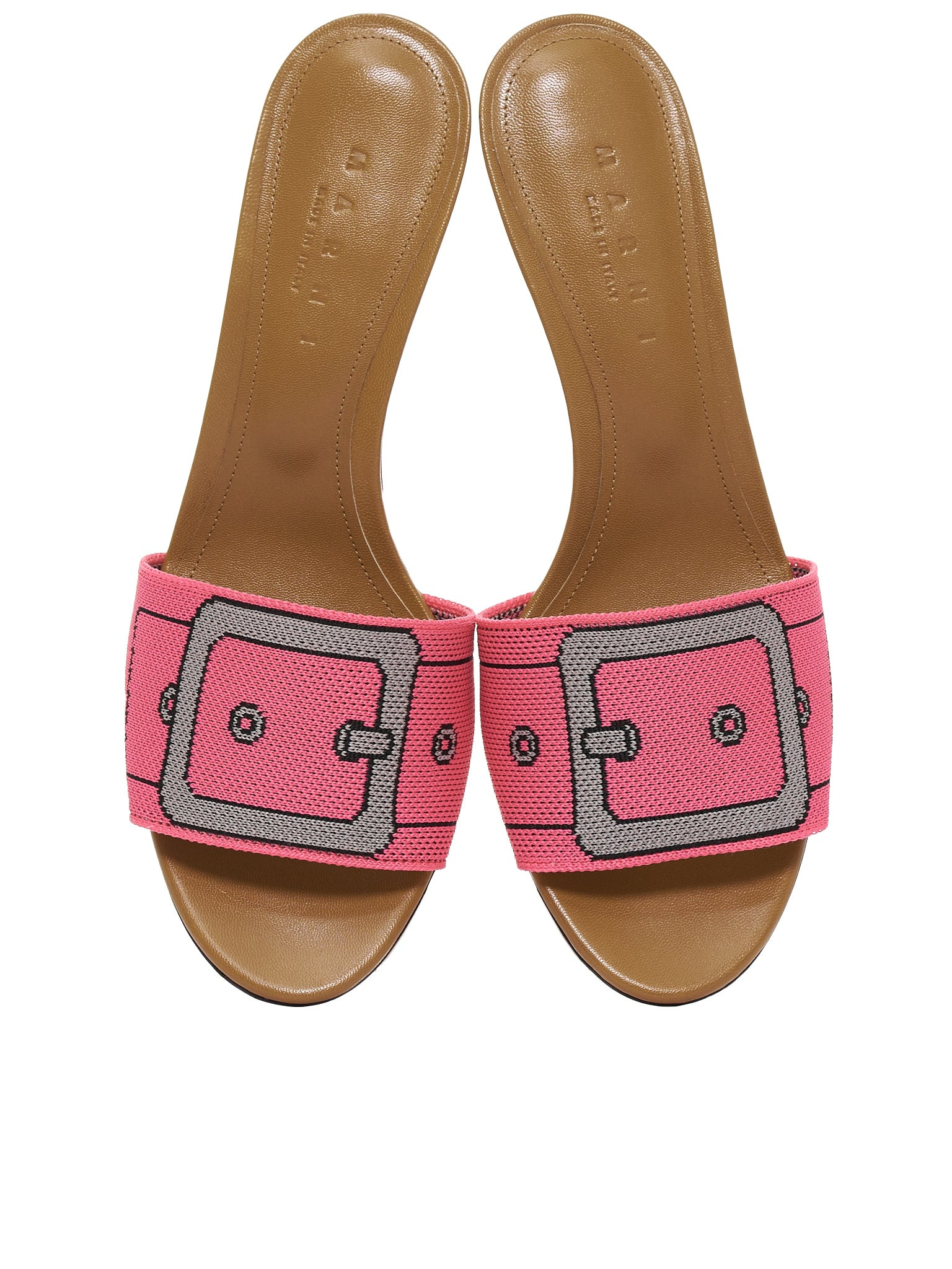 Buckle Print Heels - 7