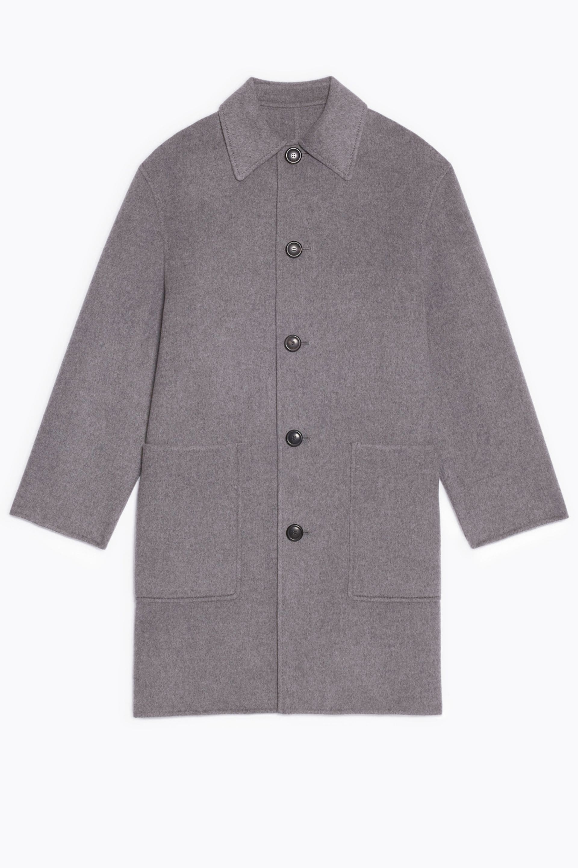 Double Face Coat With Patch Pockets - 1