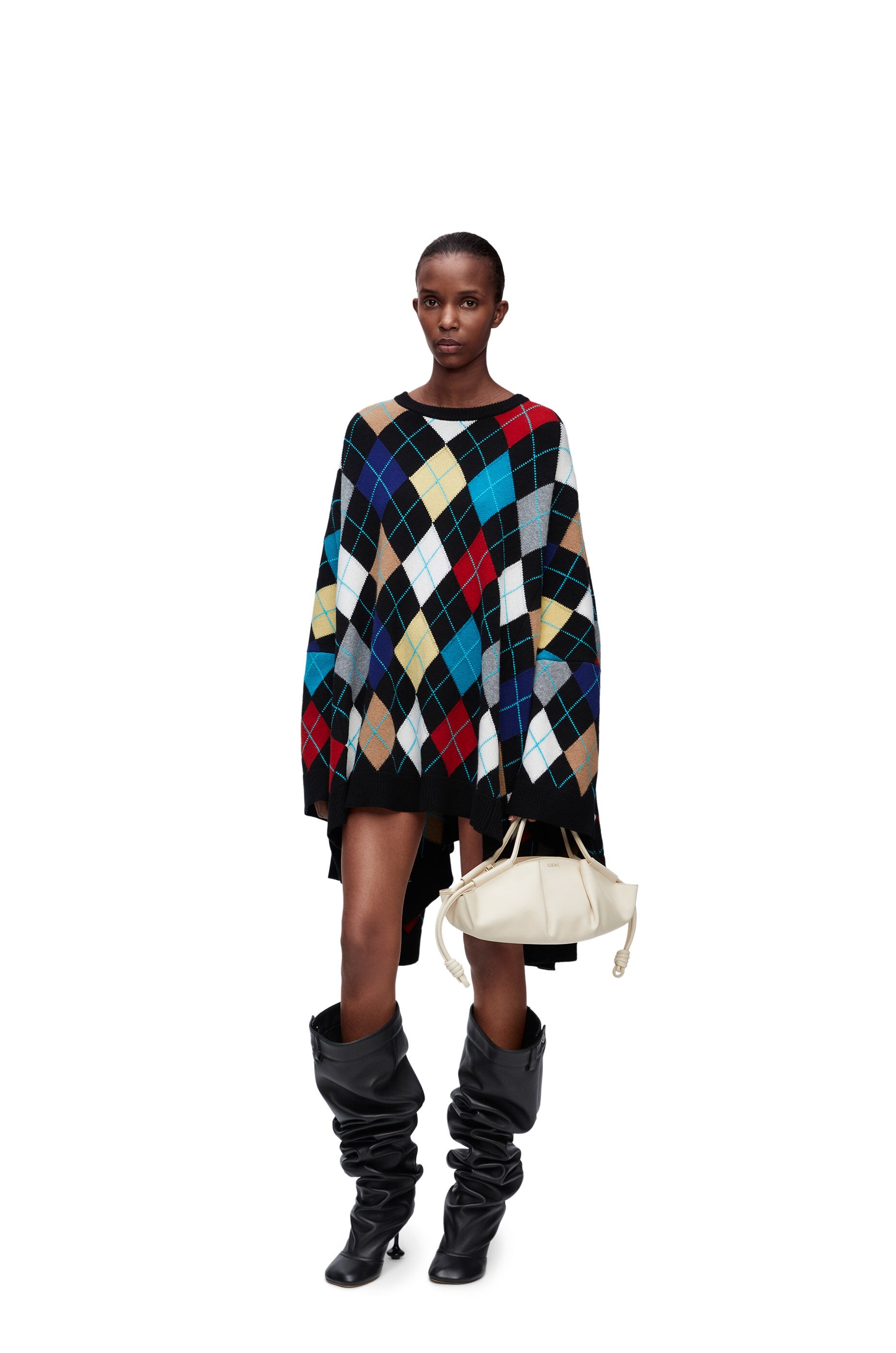 Oversized Argyle sweater in cashmere - 2